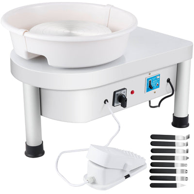 VEVOR Pottery Wheel 25CM Pottery Forming Machine 350W Electric Wheel for Pottery with Foot Pedal and Detachable Basin Easy Cleaning for Ceramics Clay Art Craft DIY 