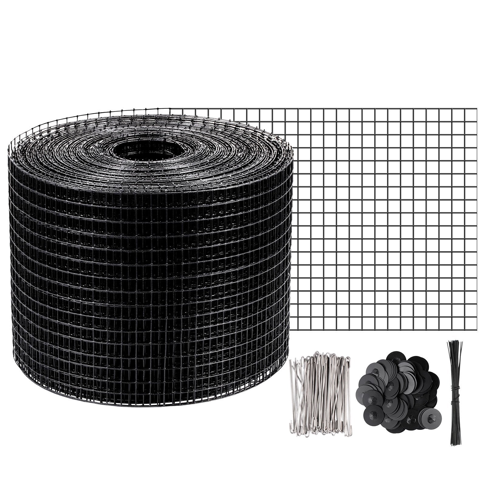 VEVOR Solar Panel Bird Wire, 8inch x 98ft Critter Guard Roll Kit, Solar Panel Guard with 100pcs Stainless Steel Fasteners, Removable PVC Coated Guard Wire for Squirrel, Bird, Critters Proofing 
