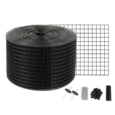 VEVOR 8 inch x 100ft Solar Panel Bird Guard, Critter Guard Roll Kit with 100pcs Stainless Steel Fasteners, Solar Panel Guard with Rust-proof PVC Coating, 1/2 inch Wire Roll Mesh 