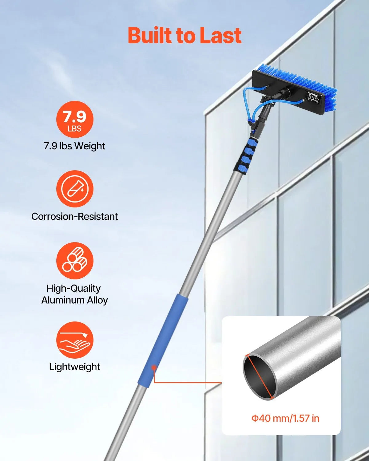 VEVOR Water Fed Pole Kit 24FT Solar Panel Cleaning Pole with Extendable Handle