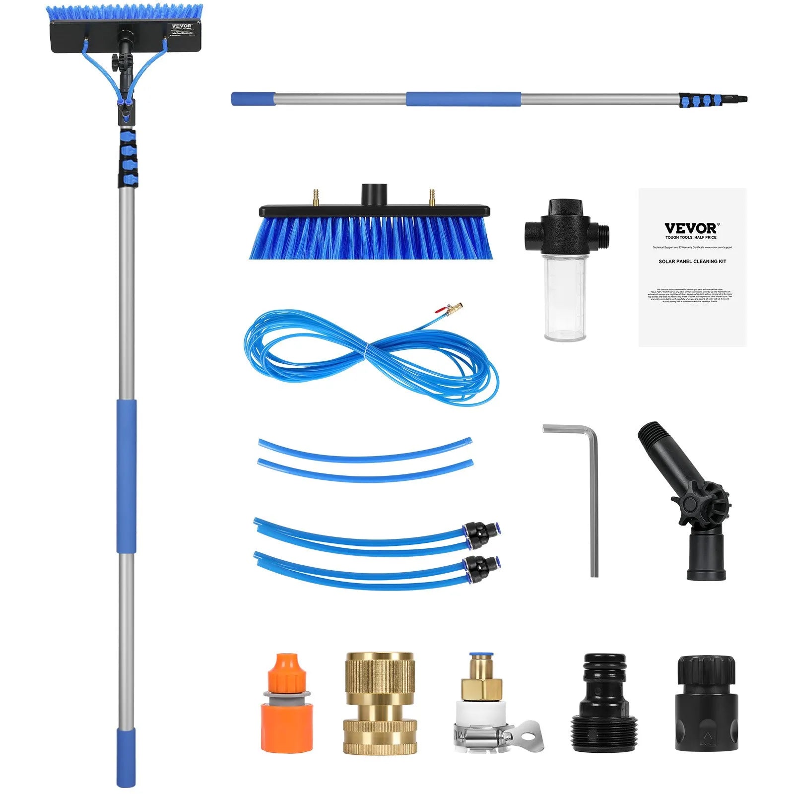 VEVOR Water Fed Pole Kit 24FT Solar Panel Cleaning Pole with Extendable Handle