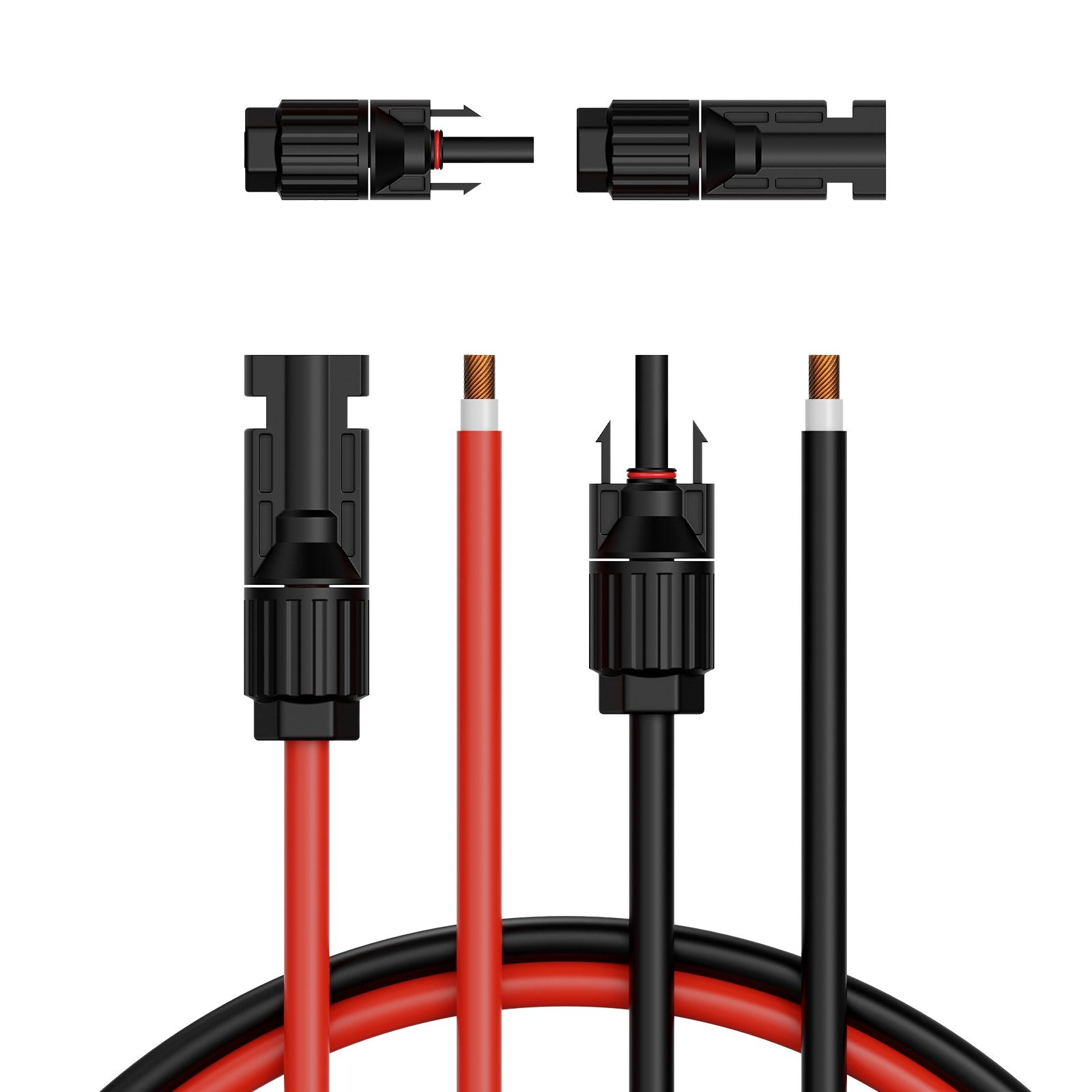 VEVOR 20FT Solar Panel Extension Wire with Female & Male Connectors 10AWG 1 Pair 
