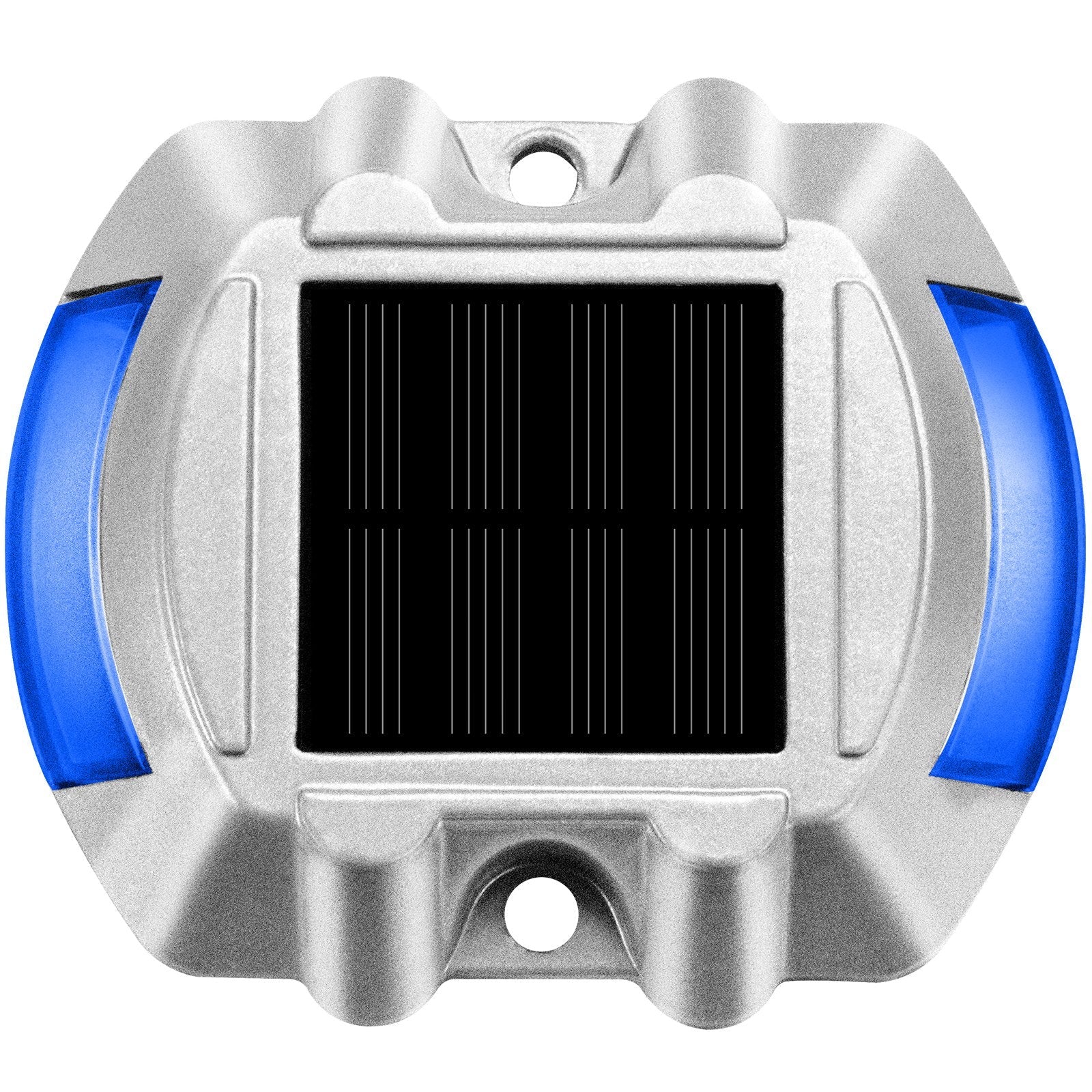 VEVOR Driveway Lights 4-Pack, Solar Driveway Lights with Switch Button, Solar Deck Lights Waterproof, Wireless Dock Lights 6 LEDs for Path Warning Garden Walkway Sidewalk Steps, LED Bright Blue 