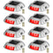 Vevor Driveway Lights, 8-Pack Solar Driveway Lights with Switch Button, Solar Deck Lights Waterproof, Wireless Dock Lights 6 LEDs for Path Warning Garden Walkway Sidewalk Steps, LED Bright Red