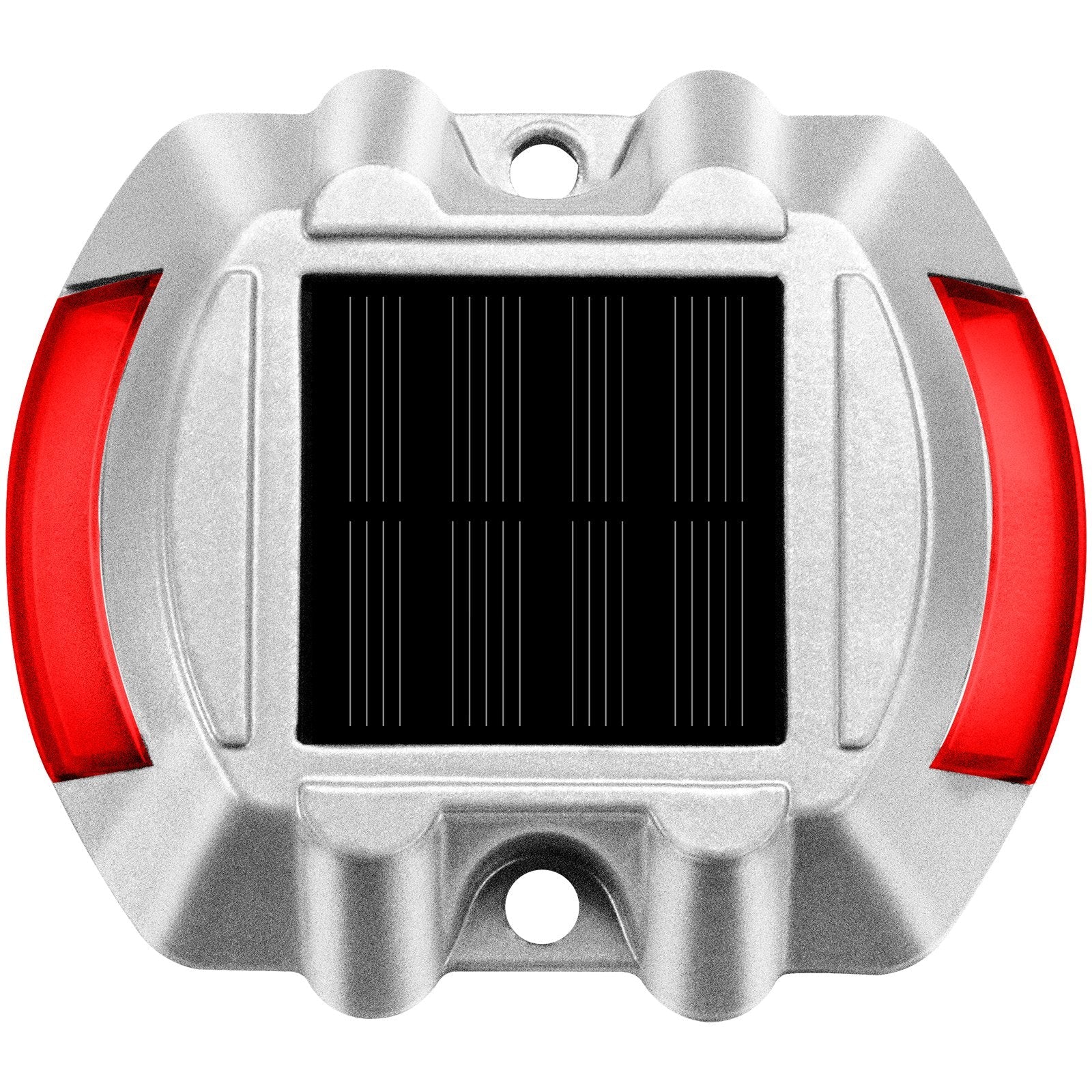 Vevor Driveway Lights, 8-Pack Solar Driveway Lights with Switch Button, Solar Deck Lights Waterproof, Wireless Dock Lights 6 LEDs for Path Warning Garden Walkway Sidewalk Steps, LED Bright Red 