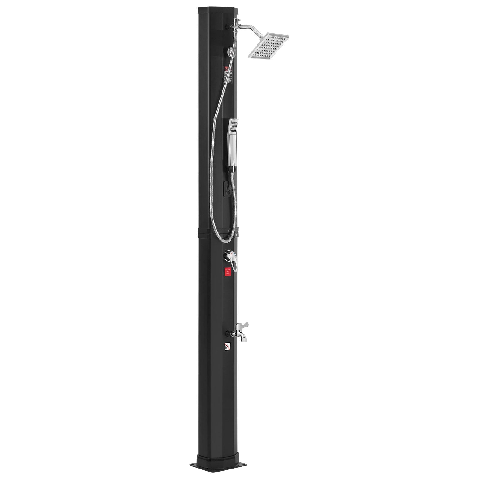 VEVOR Outdoor Solar Heated Shower, 10.57 Gallon Poolside Shower Kit with 2 Shower Head and Foot Shower Tap, Handheld/Hanging Two Modes Fast Assembly for Outdoor Backyard Poolside Beach Spa 