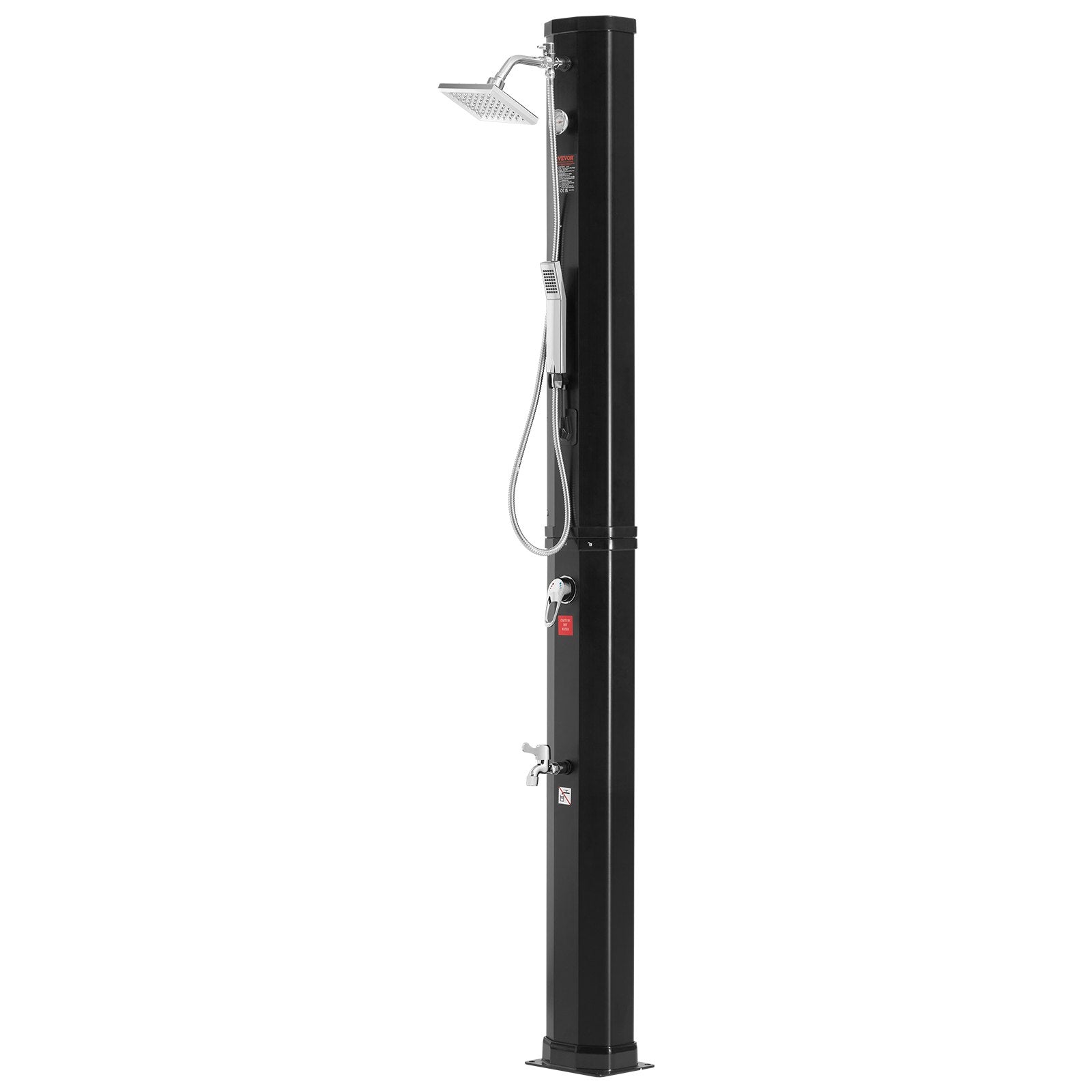 VEVOR Outdoor Solar Heated Shower, 10.57 Gallon Poolside Shower Kit with 2 Shower Head and Foot Shower Tap, Handheld/Hanging Two Modes Fast Assembly for Outdoor Backyard Poolside Beach Spa 