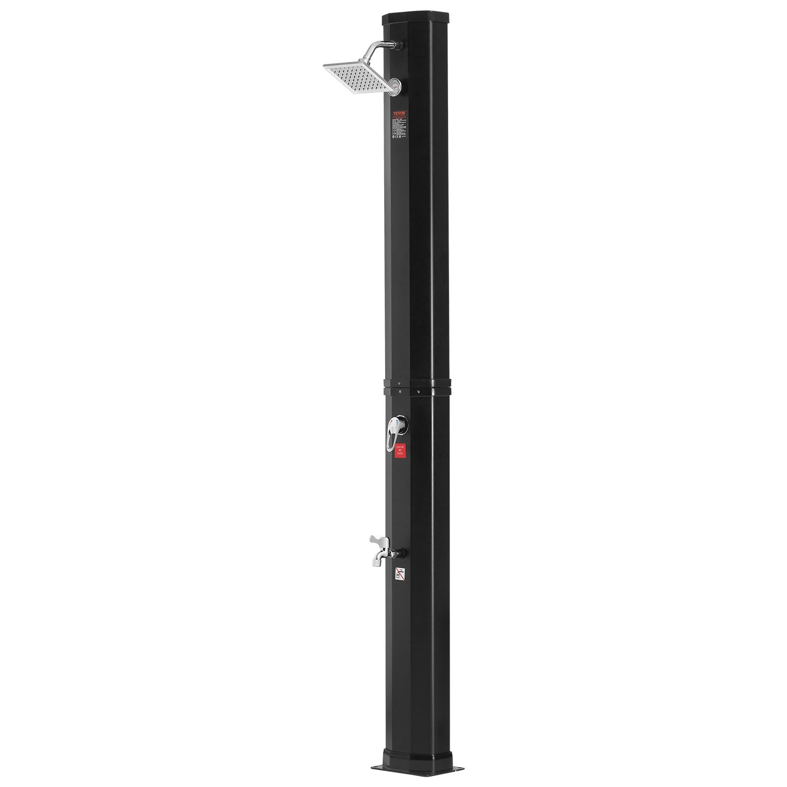 VEVOR Outdoor Solar Heated Shower, 9.25 Gallon Poolside Shower Kit with Shower Head and Foot Shower Tap, Double Buckle Fast Assembly W/ Pre-Drilled Holes for Outdoor Backyard Poolside Beach Spa 