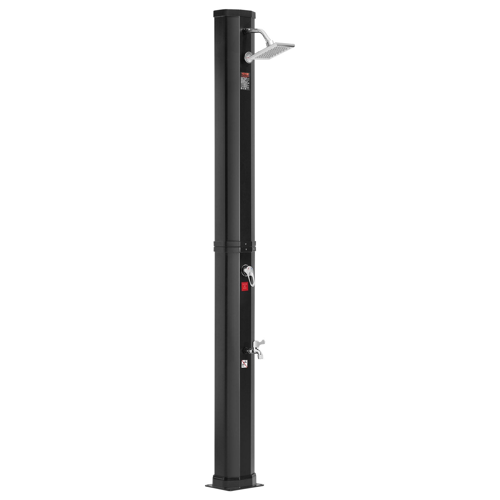VEVOR Outdoor Solar Heated Shower, 9.25 Gallon Poolside Shower Kit with Shower Head and Foot Shower Tap, Double Buckle Fast Assembly W/ Pre-Drilled Holes for Outdoor Backyard Poolside Beach Spa 
