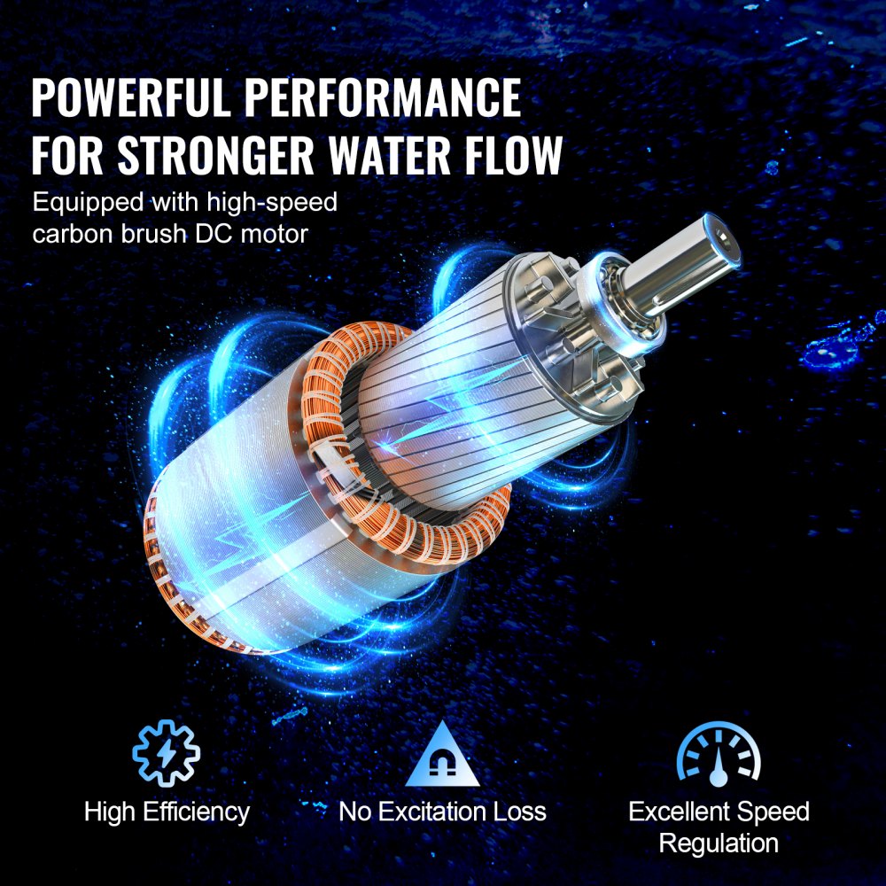 VEVOR Solar Water Pump, 24V DC 277W Submersible Deep Well Pump, Max Flow 9.25 GPM, Max Head 272 ft, Max Submersion 65.6 ft, Solar Powered Water Pump for Well, Farm Ranch Irrigation, Livestock Drinking 