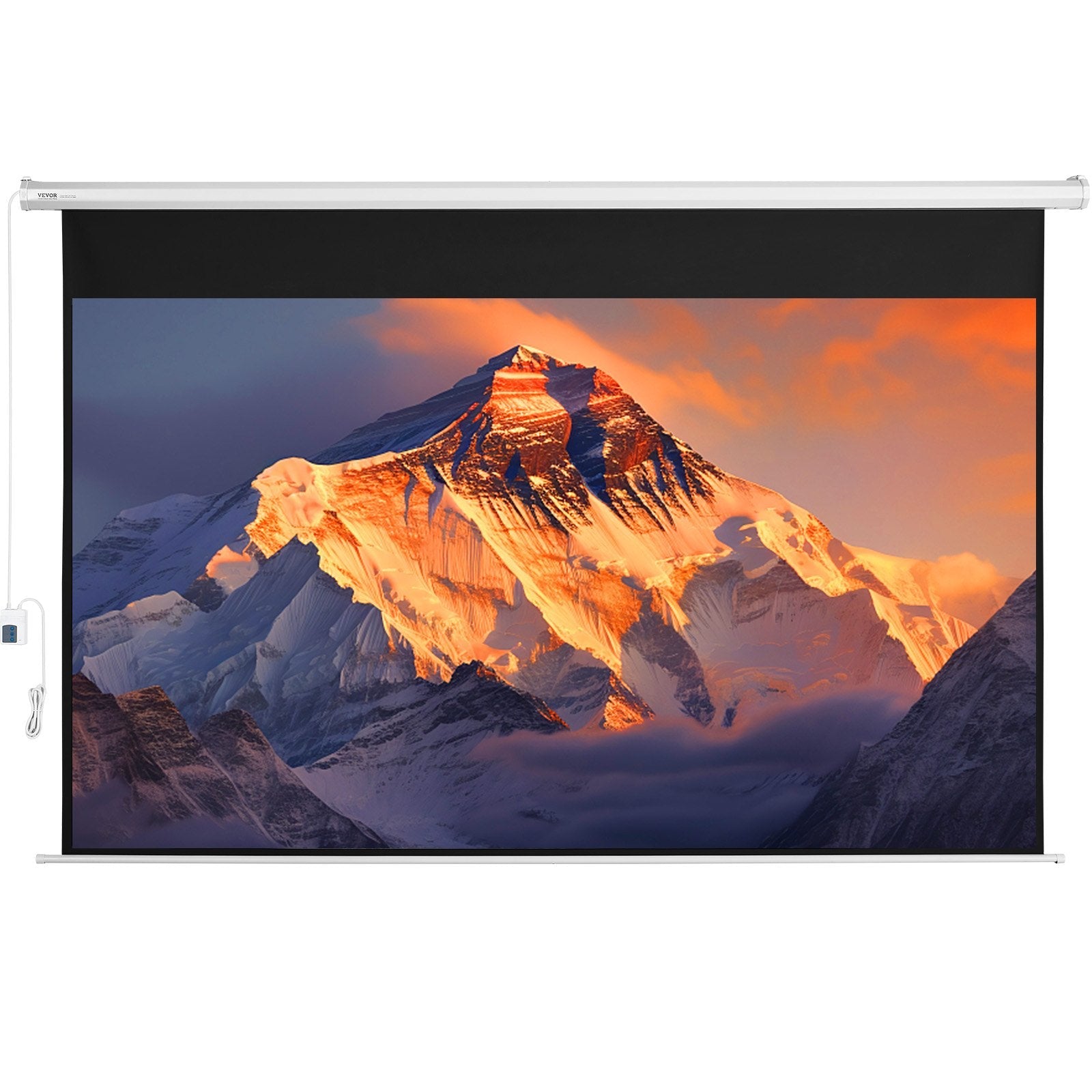 VEVOR Motorized Projector Screen, 120 inch 16:9 4K 1080 HD Electric Projector Screen, Automatic Projection Screen with Remote Control, Wall Mount Movie Screen for Family Home Office Theater 