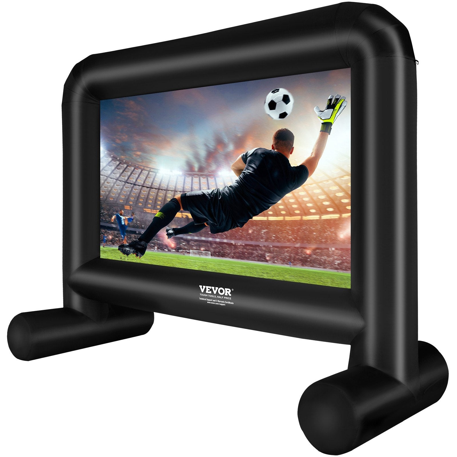 VEVOR Inflatable Movie Screen, 16 FT Inflatable Projector Screen for Outside with Blower and Carrying Bag, Front/Rear Projection, Oxford Fabric Blow Up Screen for Outdoor Parties Backyard Movie Night 