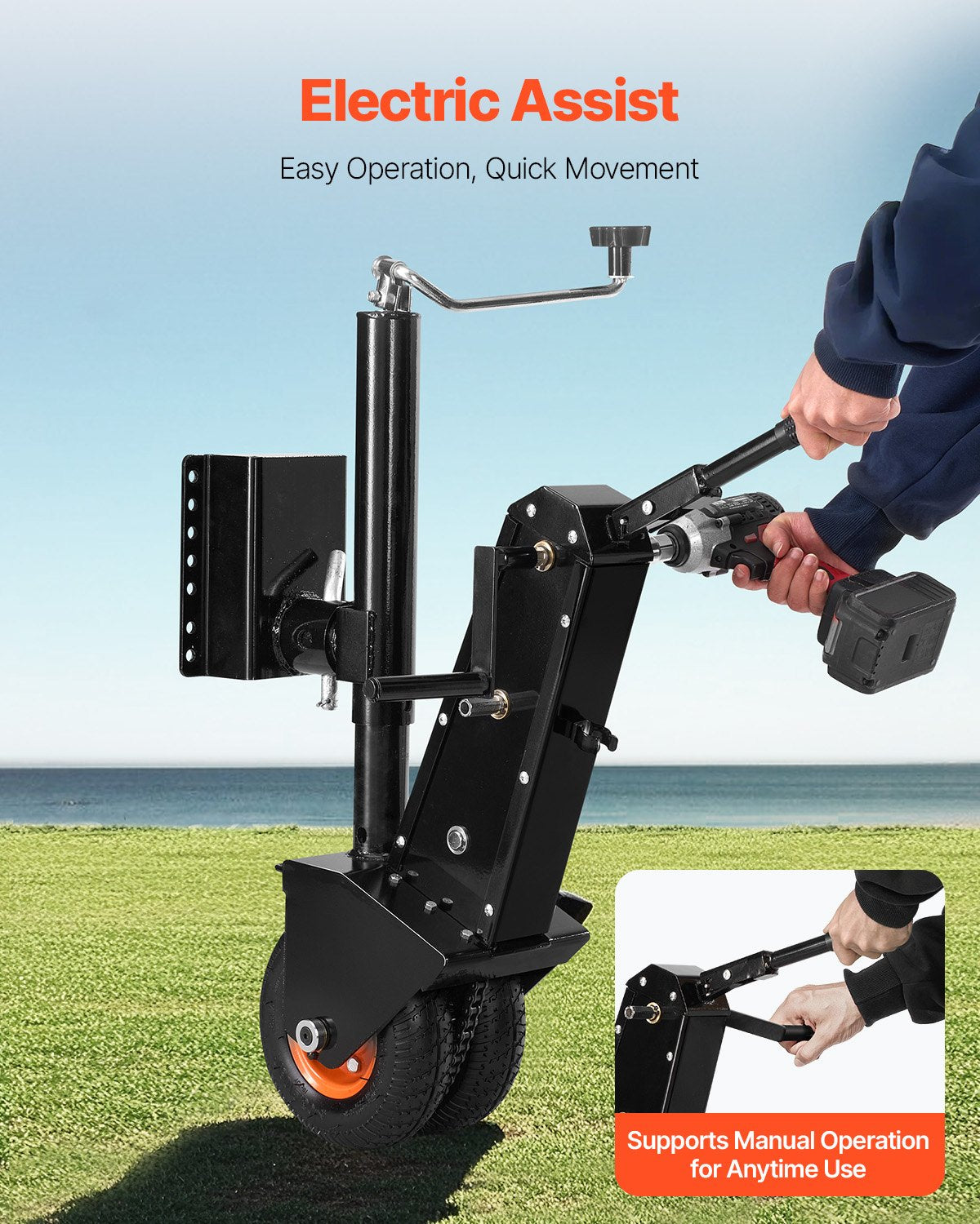 Trailer Dolly 500lbs Tongue Weight Capacity 13 to 23.2 inch Height Adjustable 
