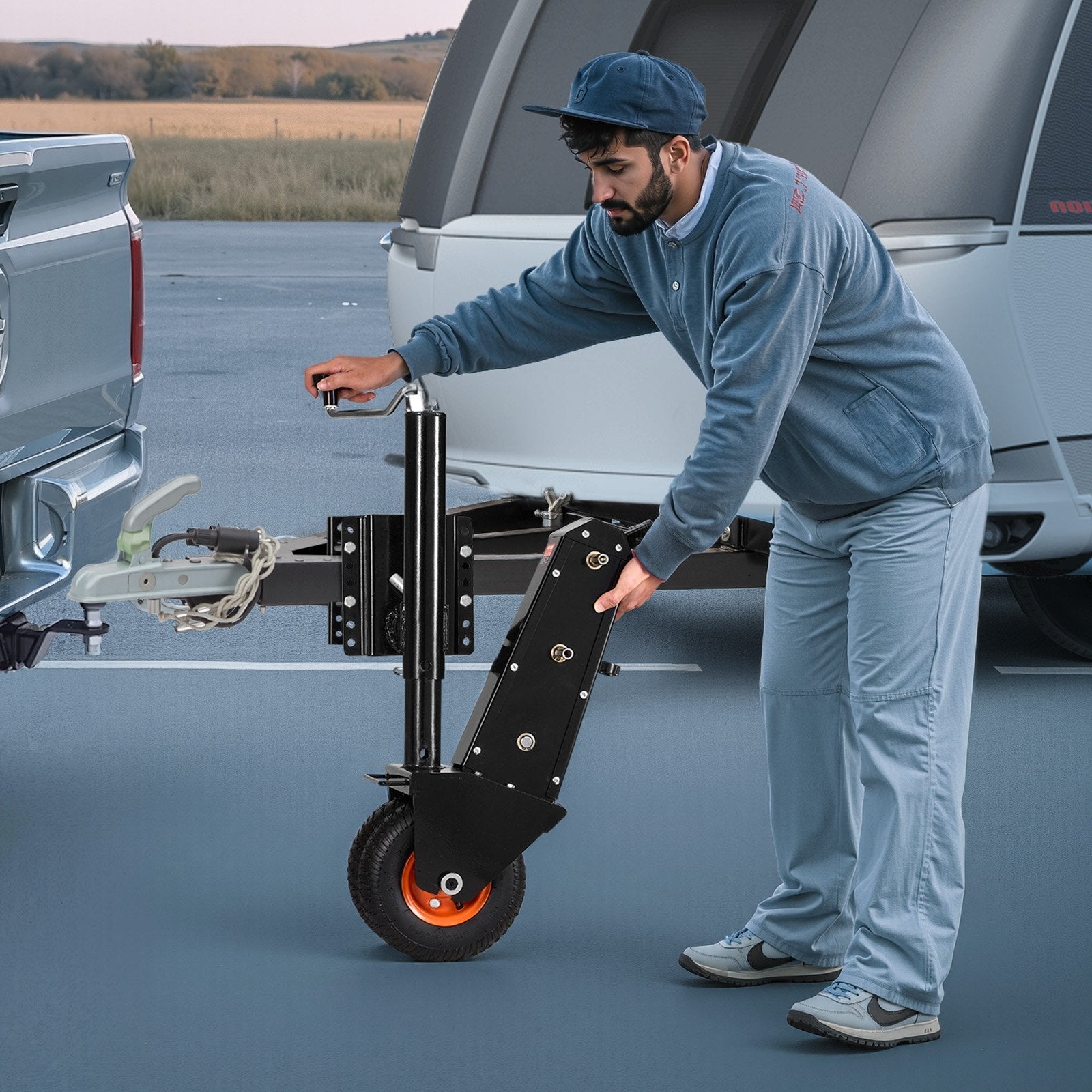 Trailer Dolly 500lbs Tongue Weight Capacity 13 to 23.2 inch Height Adjustable 