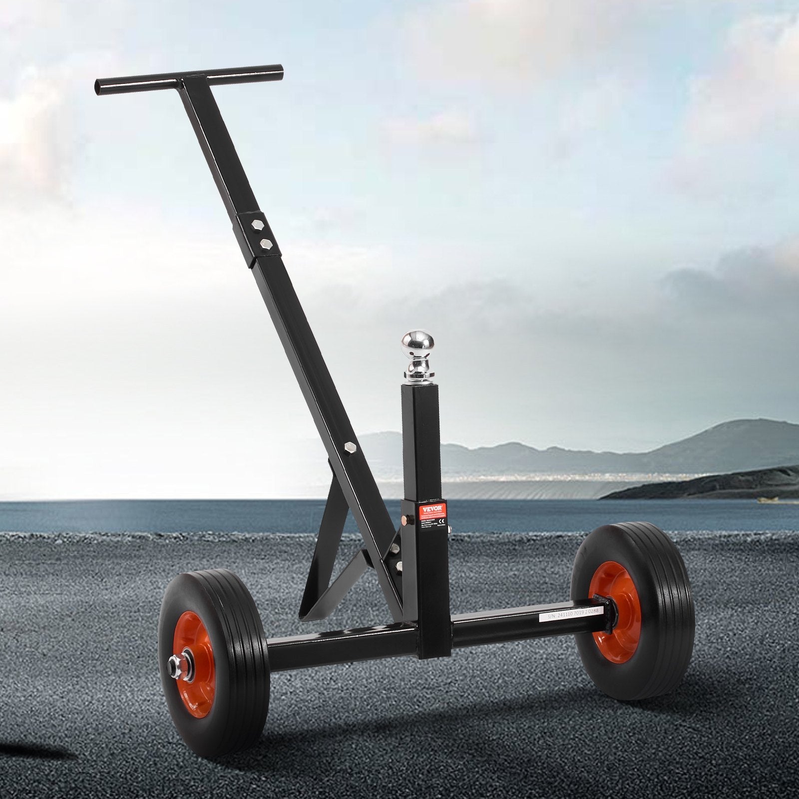 600lbs Trailer Dolly 16.5 and 22 inAdjustable Height 1-7/8 in Ball Solid Tires 