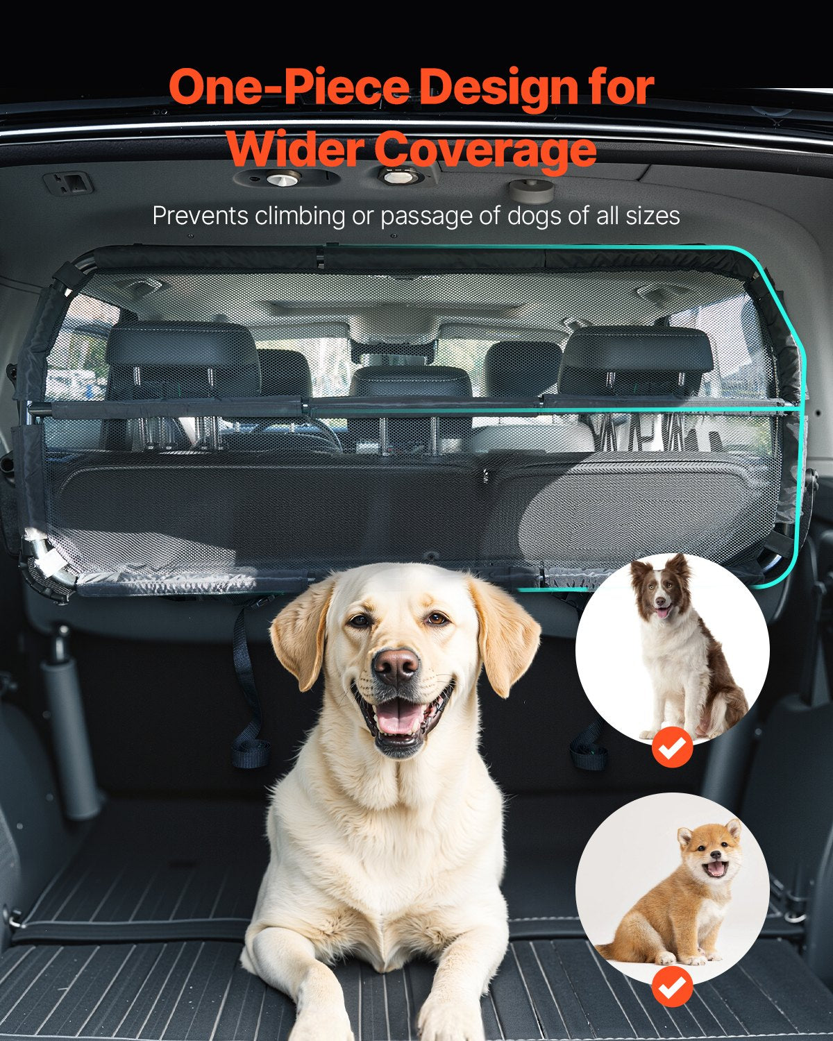 VEVOR Dog Car Barrier 46" Wide Car Divider for Cargo Area Vehicle Pet Barrier 