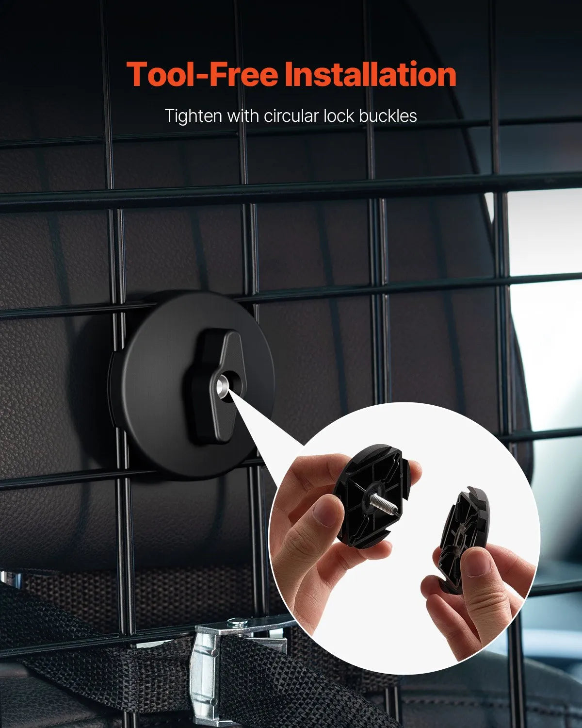 VEVOR Dog Car Barrier 35.4"-60.6" Adjustable Pet Divider Gate for Cargo Area