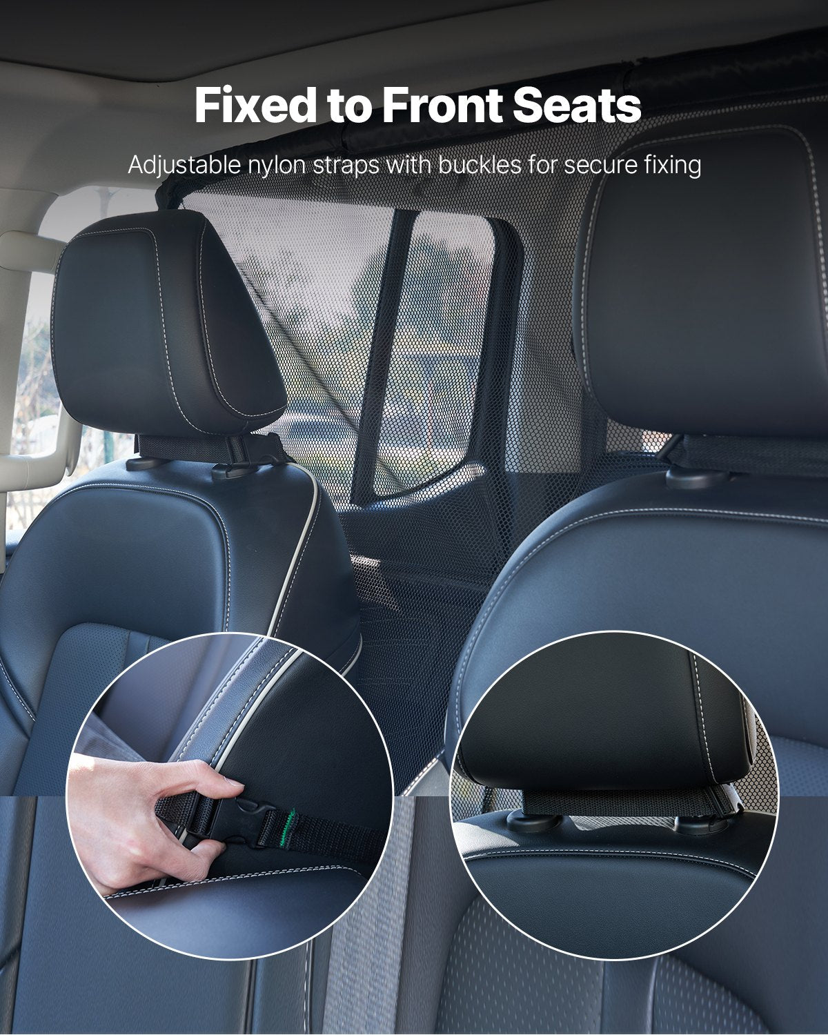 VEVOR Dog Car Barrier 56" Wide Front Seats Installation Car Divider for SUVs 