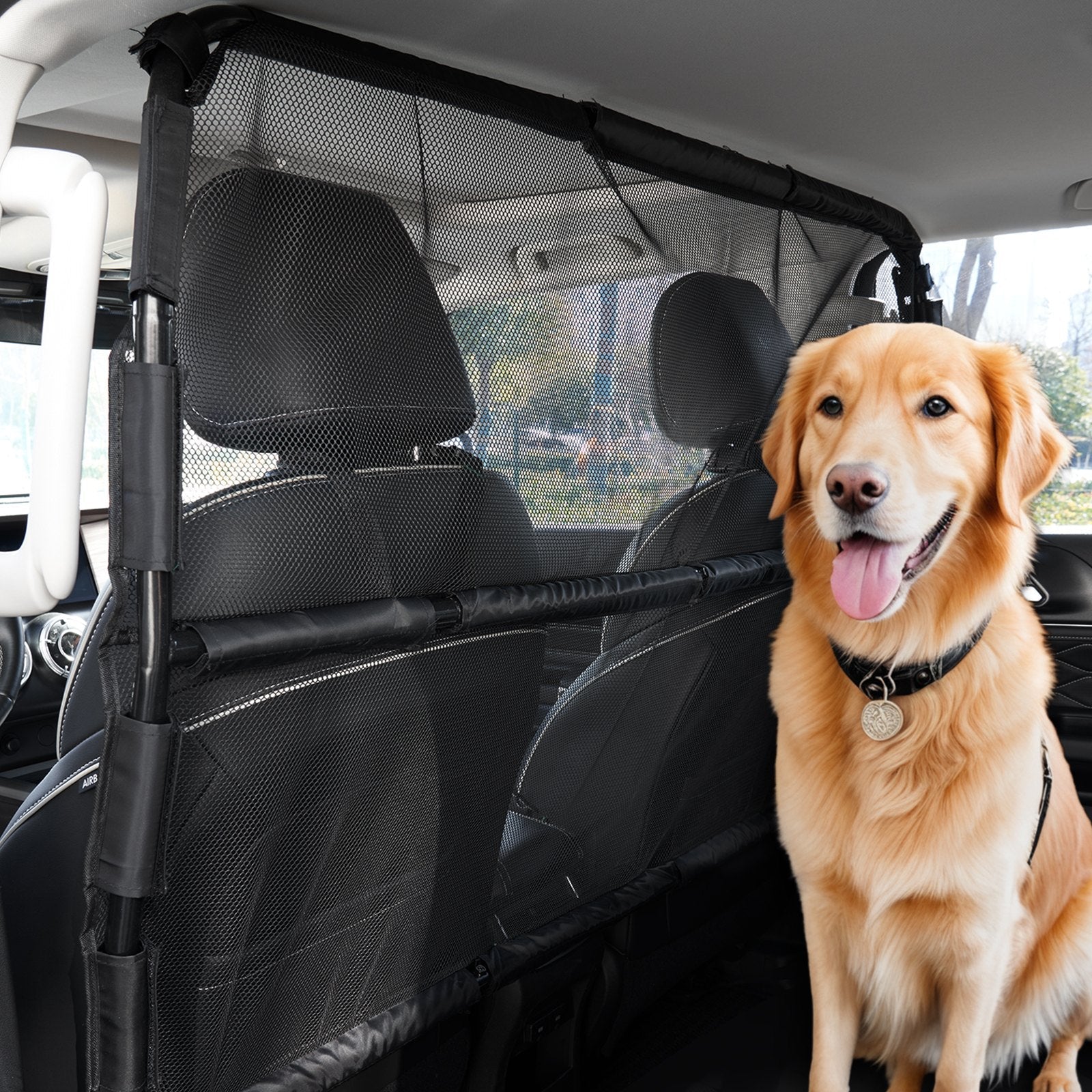 VEVOR Dog Car Barrier 56" Wide Front Seats Installation Car Divider for SUVs 
