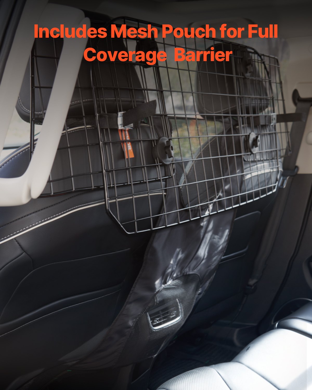 VEVOR Dog Car Barrier 35.4"-60.6" Adjustable Pet Divider Gate for Trucks SUVs 