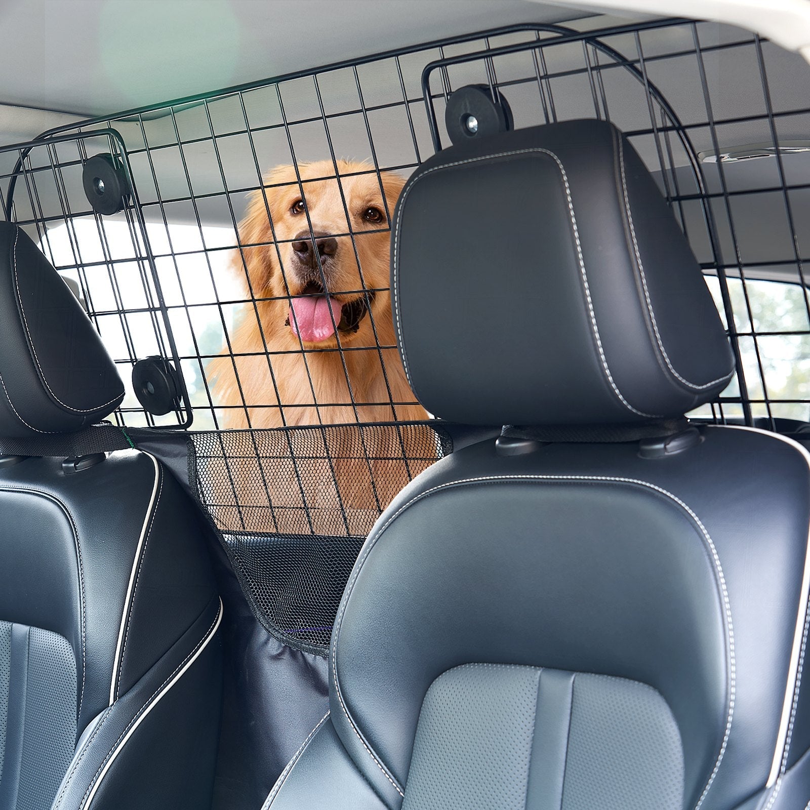 VEVOR Dog Car Barrier 35.4"-60.6" Adjustable Pet Divider Gate for Trucks SUVs 