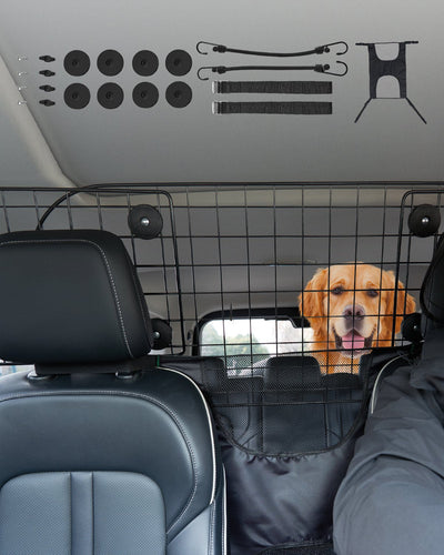 VEVOR Dog Car Barrier 35.4"-60.6" Adjustable Pet Divider Gate for Trucks SUVs 