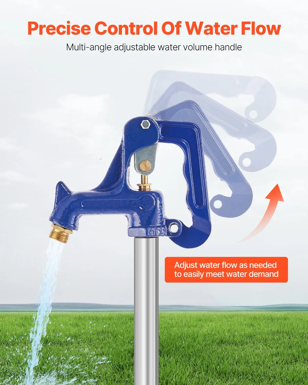 VEVOR Frost Proof Yard Hydrant 51'' Length 24" Bury Depth Heavy-Duty Cast Iron