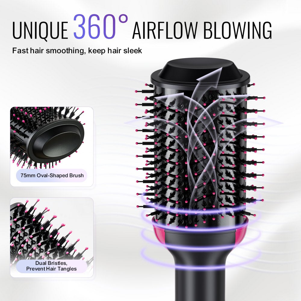 VEVOR Hair Blow Dryer Brush Ionic Hair Dryer and Styler with 2.95" Oval Barrel 