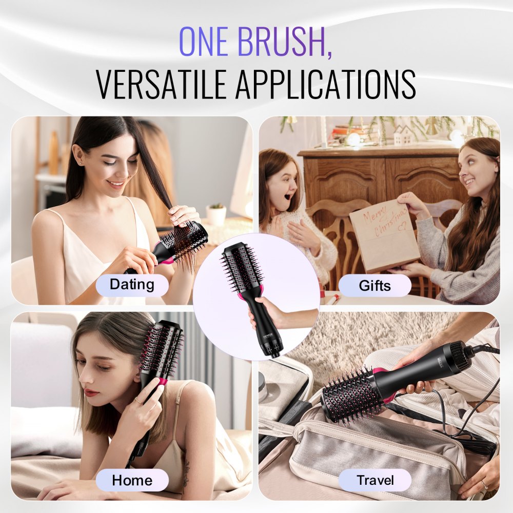 VEVOR Hair Blow Dryer Brush Ionic Hair Dryer and Styler with 2.95" Oval Barrel 