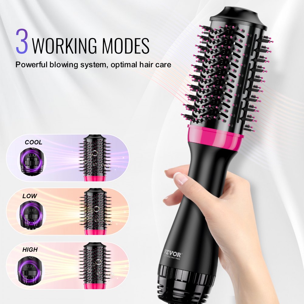 VEVOR Hair Blow Dryer Brush Ionic Hair Dryer and Styler with 2.56" Oval Barrel 