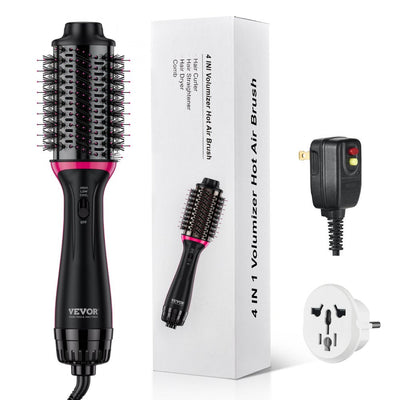 VEVOR Hair Blow Dryer Brush Dual Voltage Hot Air Styler with 2.56" Oval Barrel 