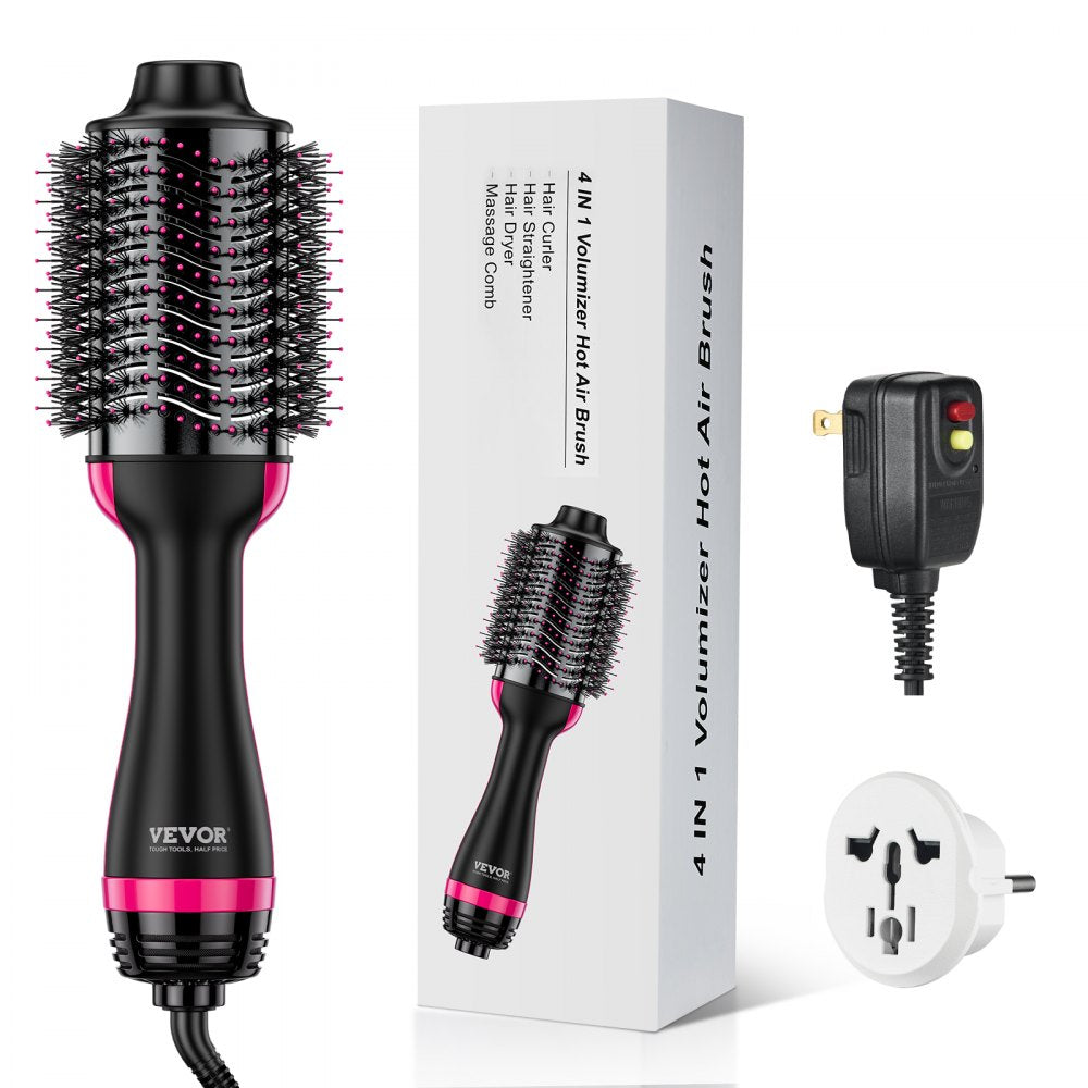 VEVOR Hair Blow Dryer Brush Dual Voltage Hot Air Styler with 2.95" Oval Barrel 