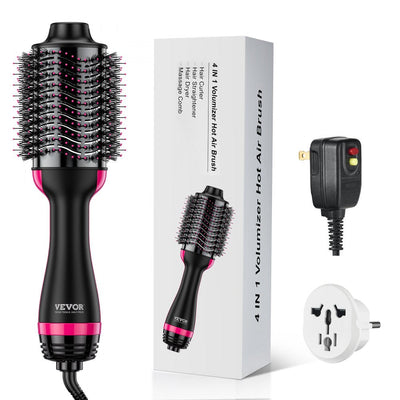 VEVOR Hair Blow Dryer Brush Dual Voltage Hot Air Styler with 2.95" Oval Barrel 