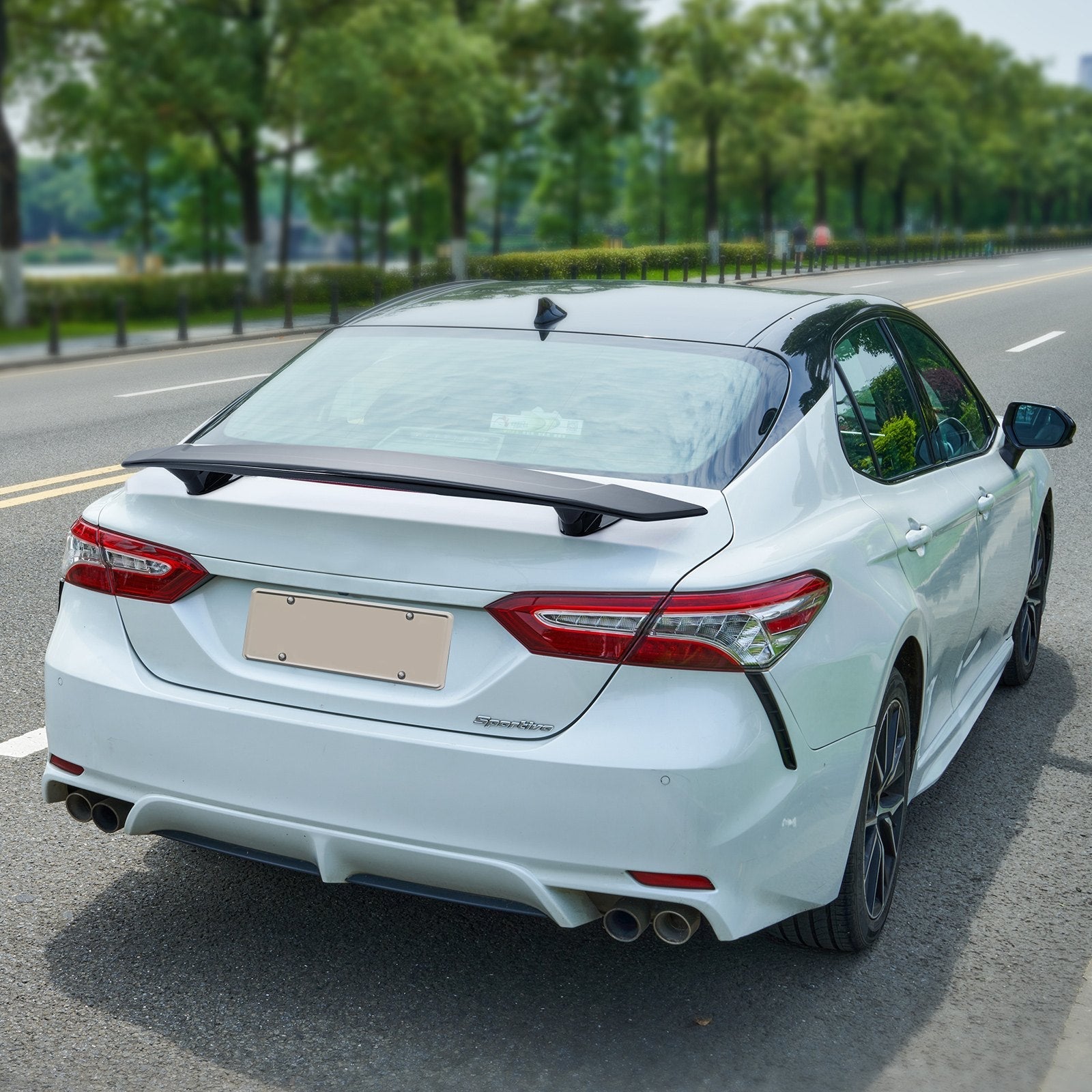 SKYSHALO GT Wing Car Spoiler, 46.3" Universal Fit, Suits Many Sedans & Coupes, Durable ABS Build, Rear Vehicle Spoiler, Racing Style BGW/JDM Drift, Sleek Gloss Black 