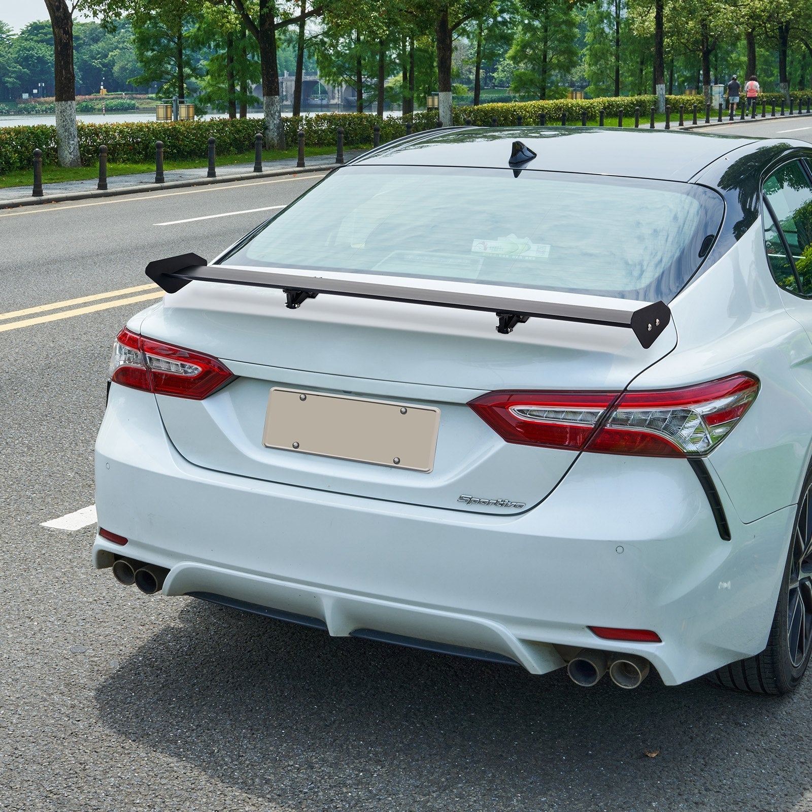VEVOR GT Wing Car Spoiler, 43.3 inch Universal Spoiler with Single Deck, Adjustable Lightweight Aluminum, Car Rear Spoiler Wing, Racing Spoiler BGW/JDM Drift Black 