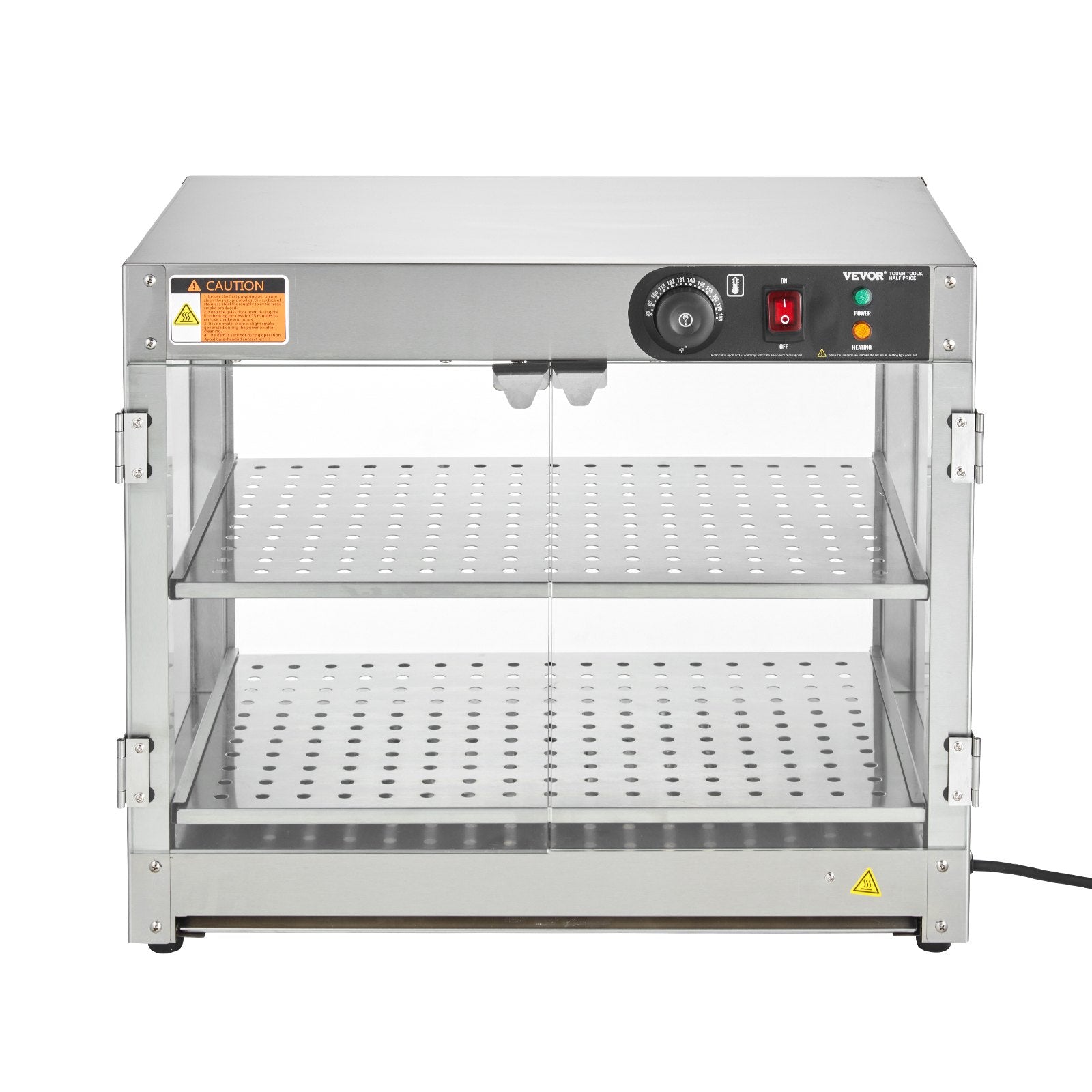 VEVOR 2-Tier Commercial Food Warmer Display Countertop Pizza Cabinet with Light 