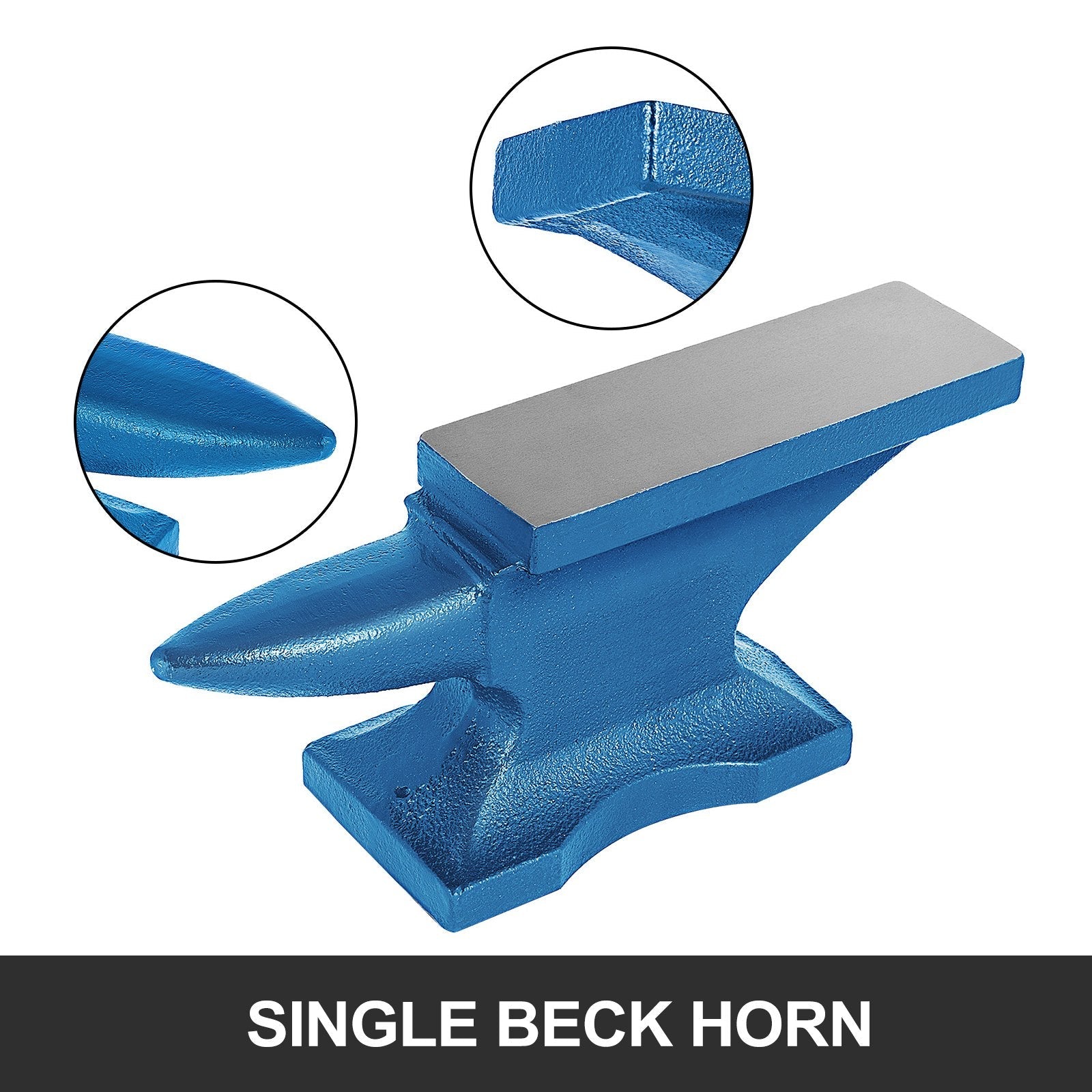 VEVOR Single Horn Anvil 22Lbs Cast Iron Anvil Blacksmith for Sale Forge Tools and Equipment Anvil Rugged Round Horn Anvil Blacksmith Jewelers Metalsmith Blacksmith Tool 