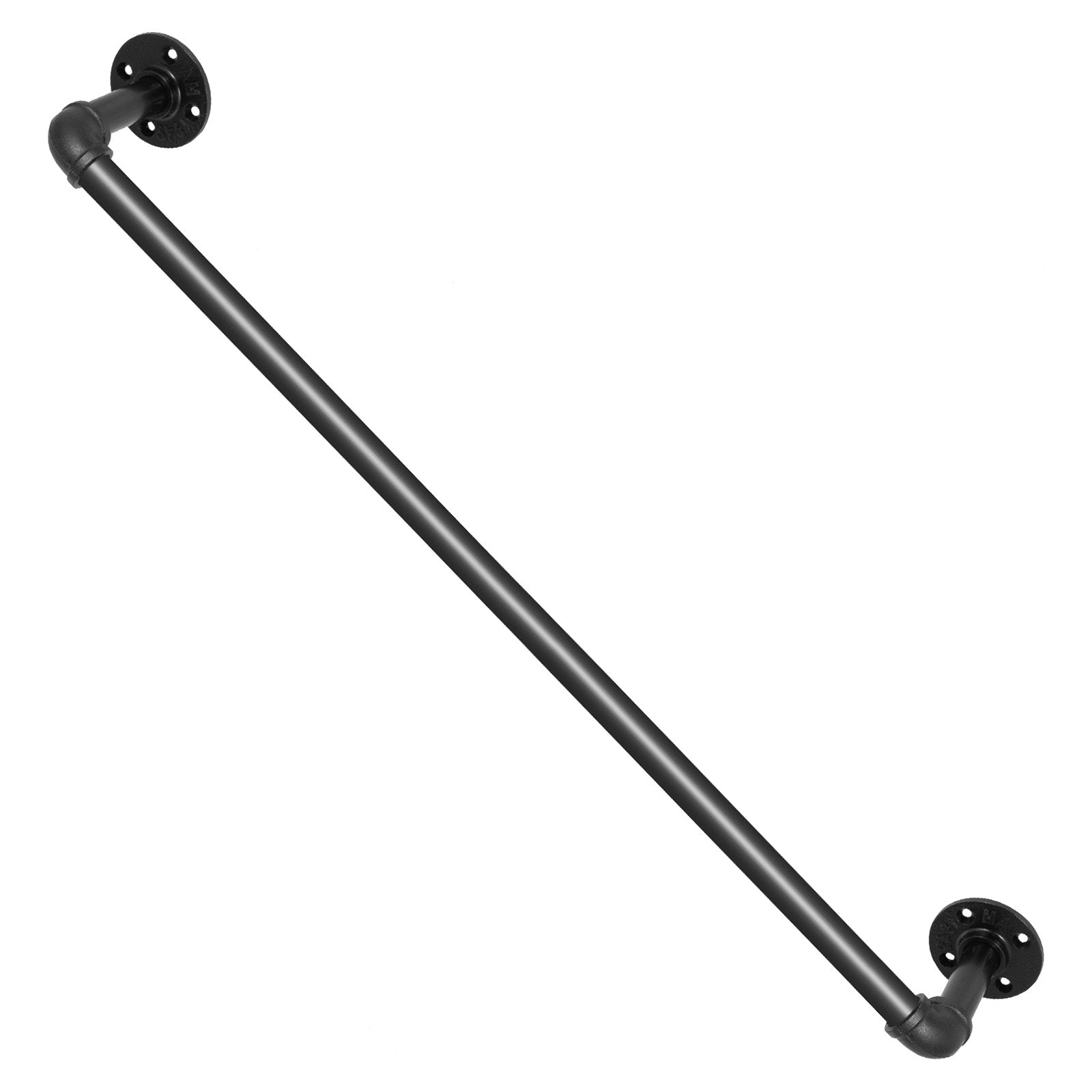 VEVOR Pipe Stair Handrail, 3FT Staircase Handrail, 440LBS Load Capacity Carbon Steel Pipe Handrail, Industrial Pipe Handrail with Wall Mount Support, Round Corner Wall Handrailings for Indoor, Outdoor 