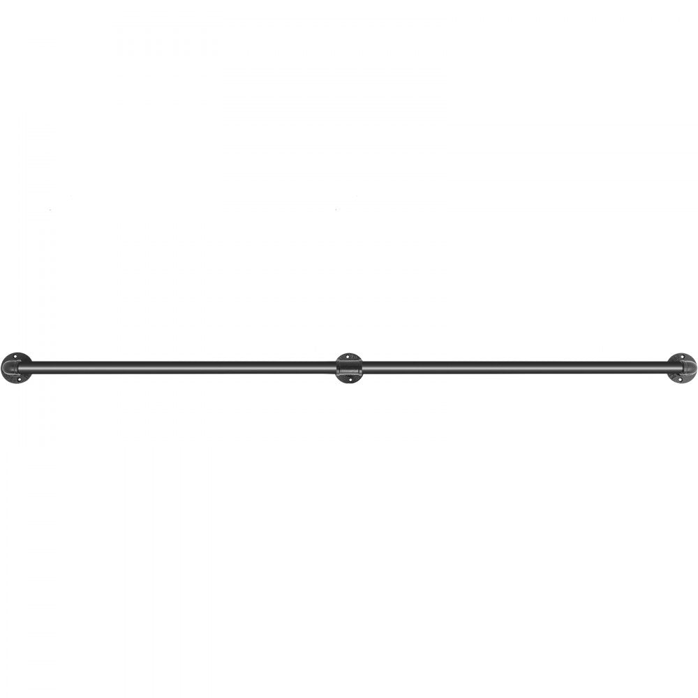 VEVOR Pipe Stair Handrail, 7FT Staircase Handrail, 440LBS Load Capacity Carbon Steel Pipe Handrail, Industrial Pipe Handrail with Wall Mount Support, Round Corner Wall Handrailings for Indoor, Outdoor 