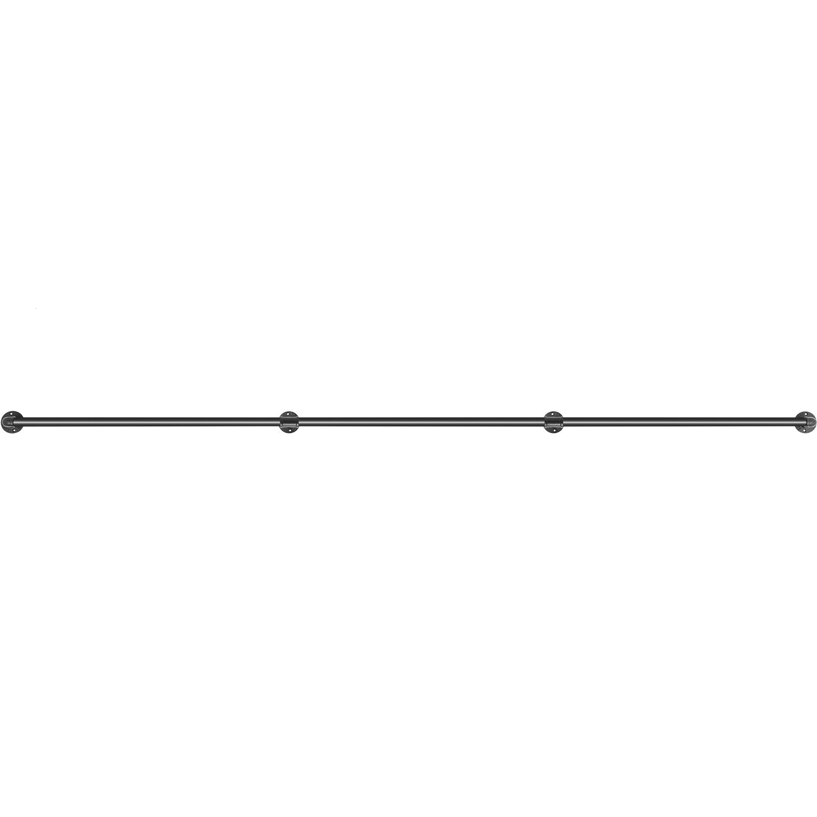 VEVOR Pipe Stair Handrail, 8FT Staircase Handrail, 440LBS Load Capacity Carbon Steel Pipe Handrail, Industrial Pipe Handrail with Wall Mount Support, Round Corner Wall Handrailings for Indoor, Outdoor 