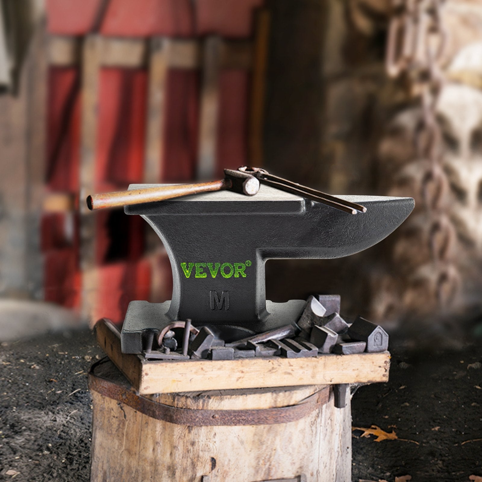 VEVOR Cast Iron Anvil, 25 Lbs(11kg) Single Horn Anvil with 6.8 x 3.5 inch Countertop and Stable Base, High Hardness Rugged Round Horn Anvil Blacksmith, for Bending, Shaping 