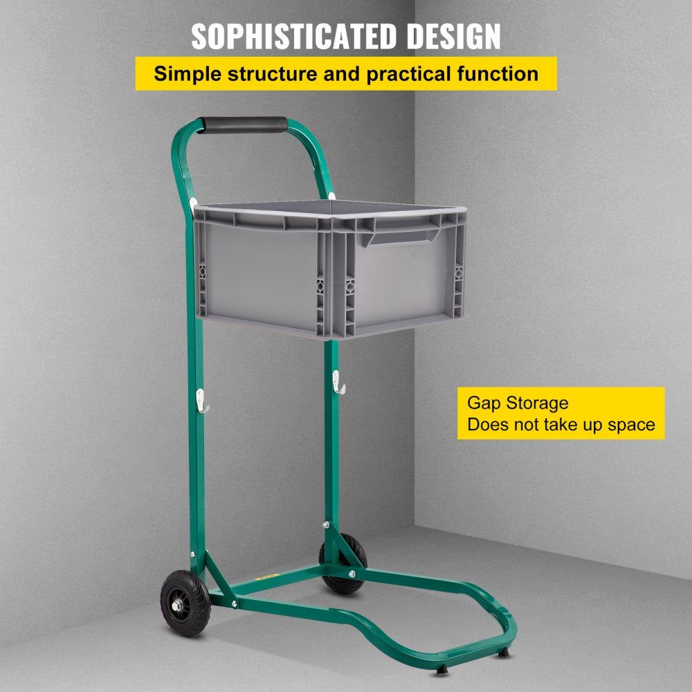VEVOR Steel Recycling Cart, 220 lbs Load Capacity 22.8 x 15.7 Inch, 4 Wheels Moving Bin Cart, Easy Assembly & Weatherproof, Well-Built Hook-Type for Simple Recycle Bin and Recycle Caddy, Green 