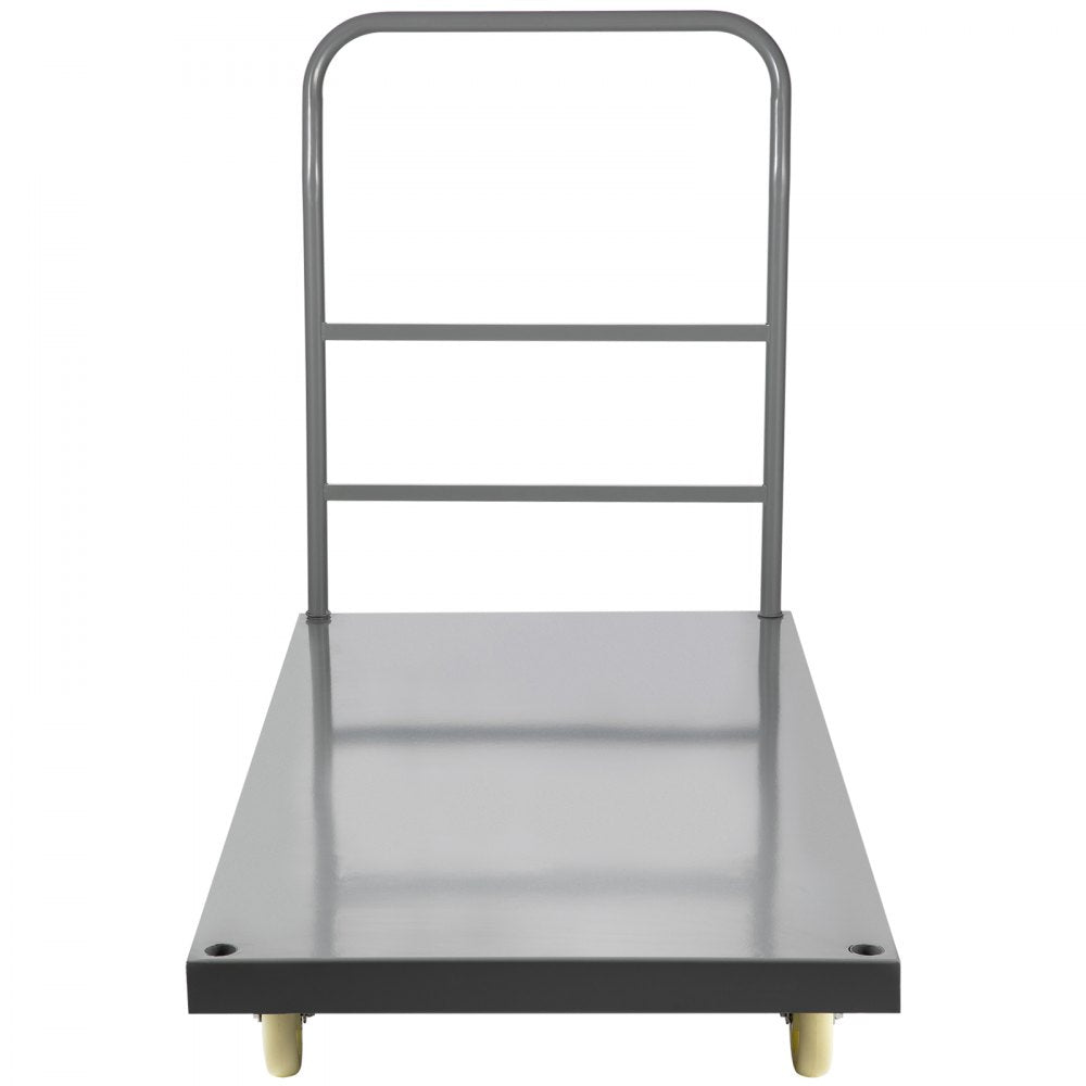VEVOR Platform Truck, 2000 lbs Capacity Steel Flatbed Cart, 47\" Length x 24\" Width x 32\" Height Flat Dolly, Hand Trucks with 5\" Nylon Casters, Heavy-Duty Utility Push Carts for Luggage Moving 