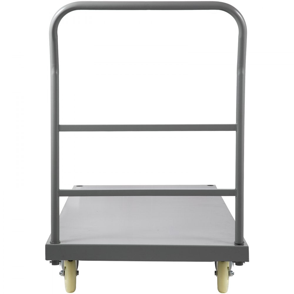 VEVOR Platform Truck, 2000 lbs Capacity Steel Flatbed Cart, 47\" Length x 24\" Width x 32\" Height Flat Dolly, Hand Trucks with 5\" Nylon Casters, Heavy-Duty Utility Push Carts for Luggage Moving 