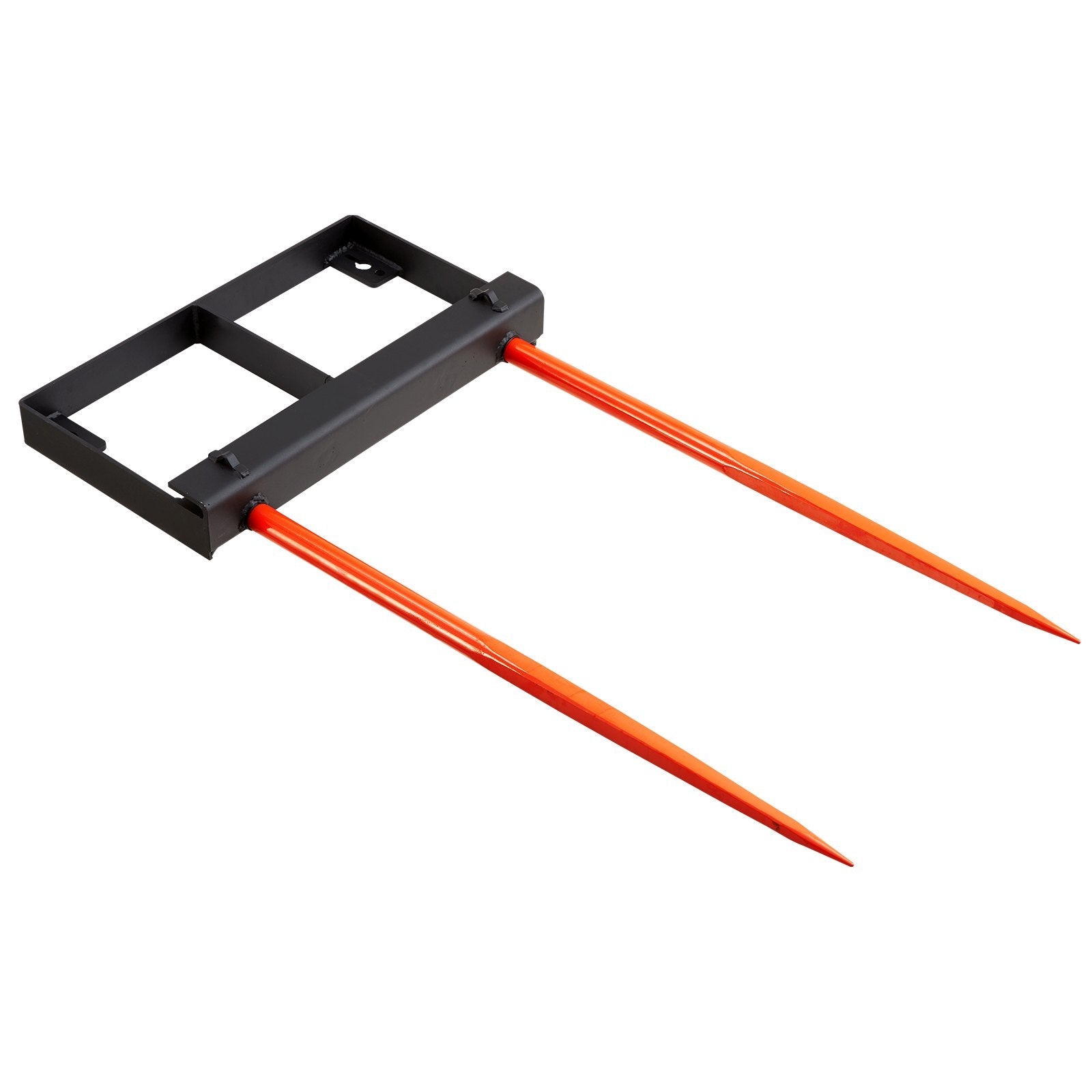 VEVOR 49" Hay Spear, Bale Spears 3000lbs Loading Capacity, Skid Steer Loader Tractor Bucket Attachment with 2pcs 17.5" Stabilizer Spears and 60" Chain, Quick Attach Spike Forks 