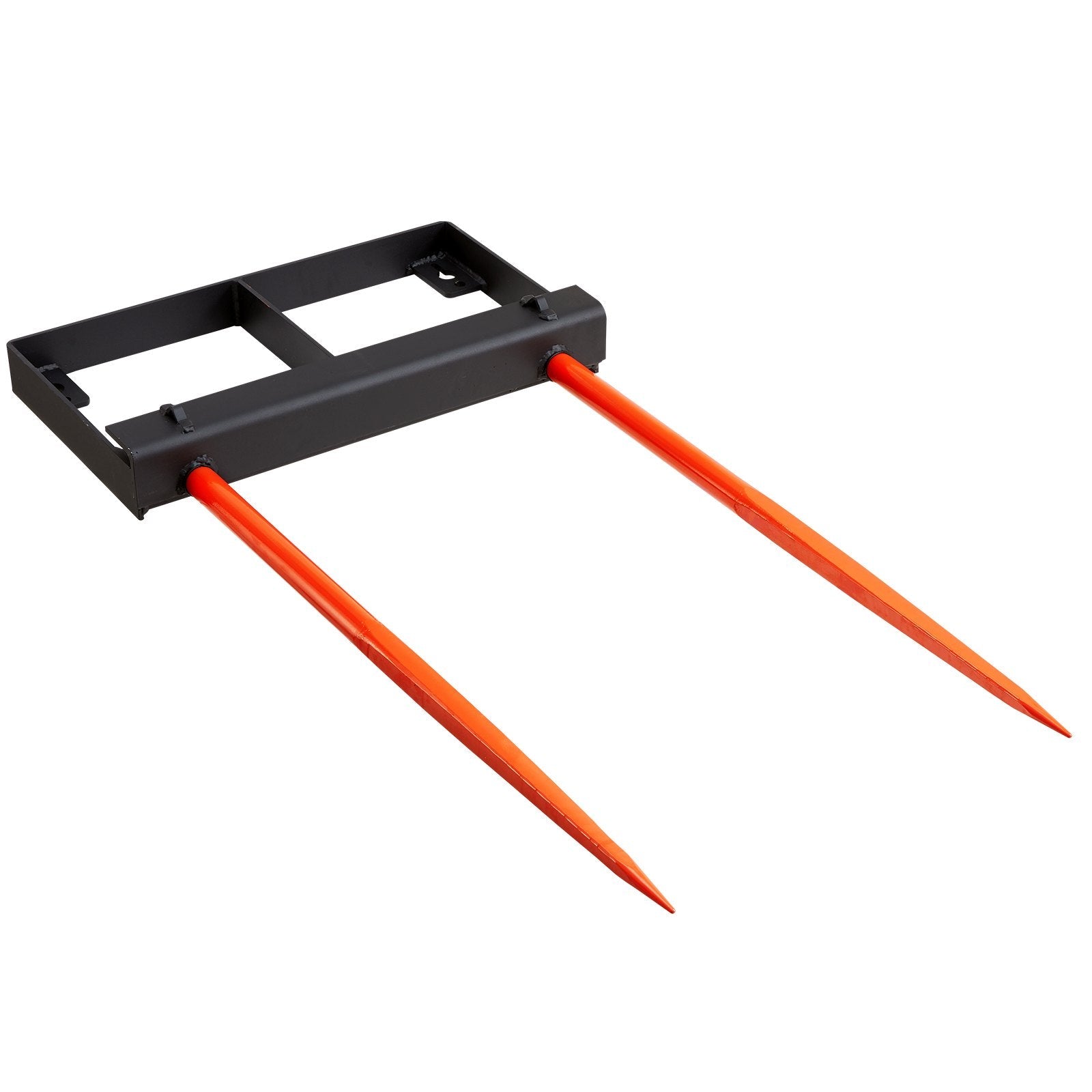 VEVOR 49" Hay Spear, Bale Spears 3000lbs Loading Capacity, Skid Steer Loader Tractor Bucket Attachment with 2pcs 17.5" Stabilizer Spears and 60" Chain, Quick Attach Spike Forks 