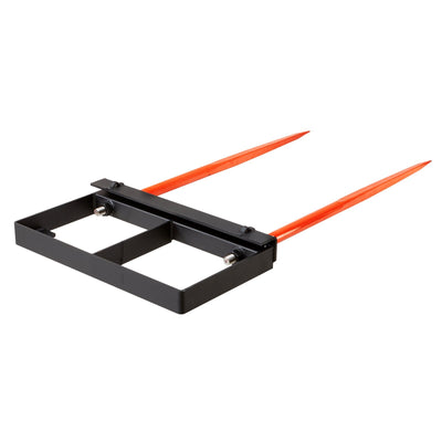 VEVOR 49" Hay Spear, Bale Spears 3000lbs Loading Capacity, Skid Steer Loader Tractor Bucket Attachment with 2pcs 17.5" Stabilizer Spears and 60" Chain, Quick Attach Spike Forks 