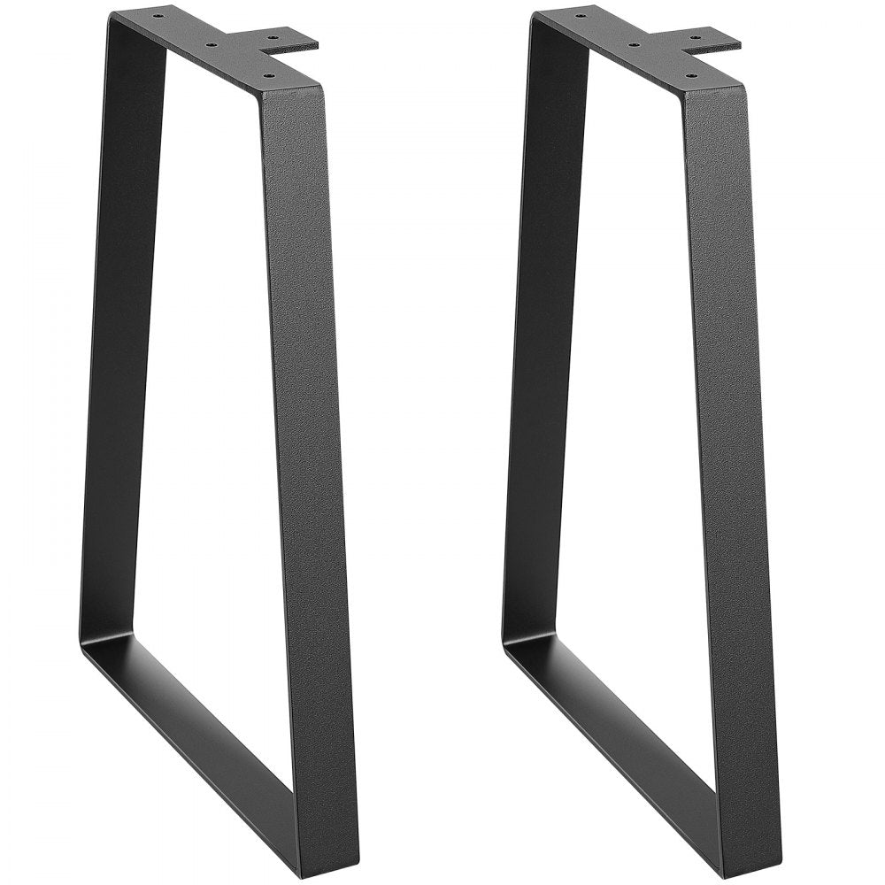 VEVOR 16 inch Trapezoid Steel Table Legs, Replacement Furniture Legs Set of 2 for DIY Coffee Tables, Modern Desks, Bench, Night Stands, Sofa, Max Load 400 lbs Heavy Duty, Quick Instalation Legs Black 