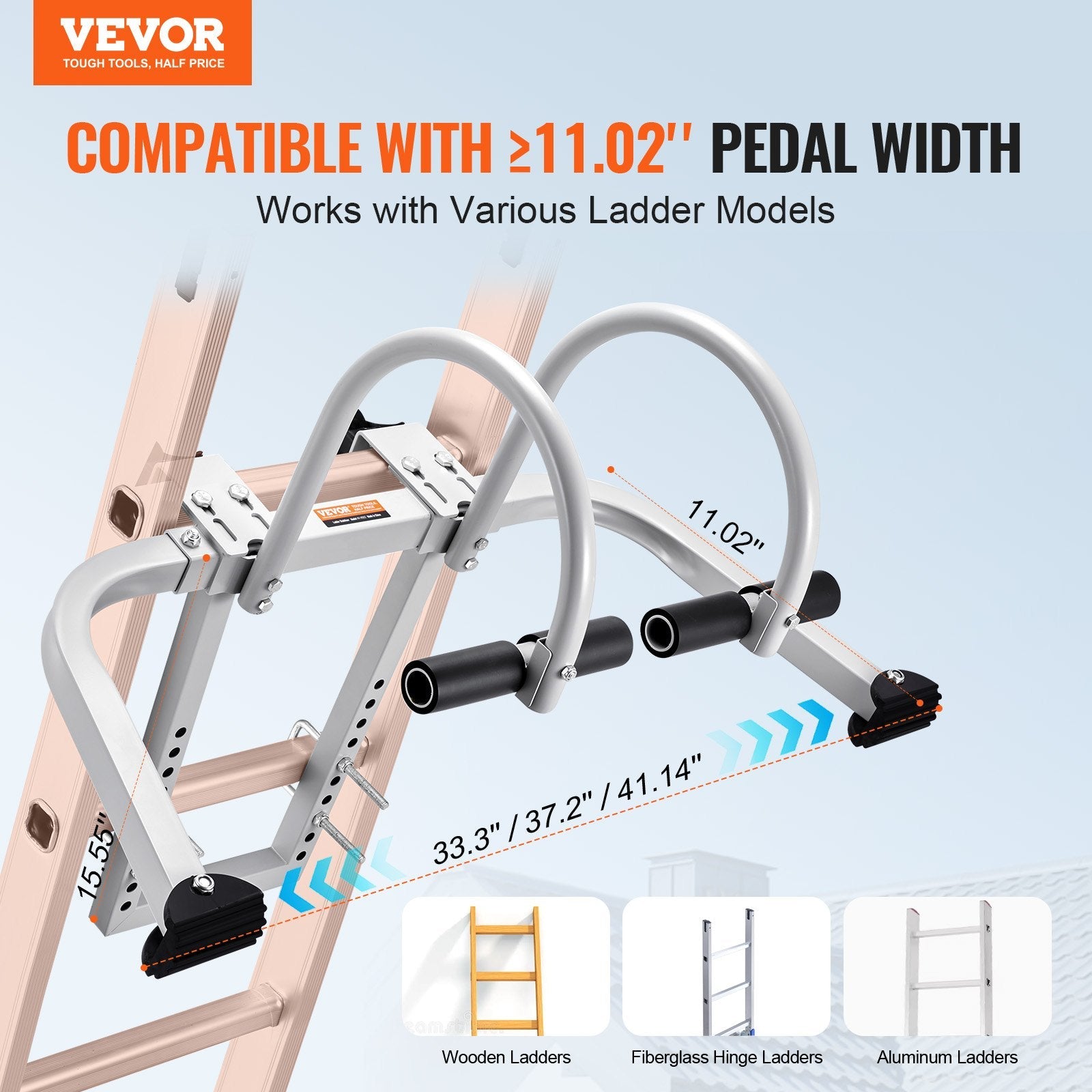 VEVOR 2 in 1 Ladder Stabilizer Extension Wall Standoff Hook Roof Ridge 