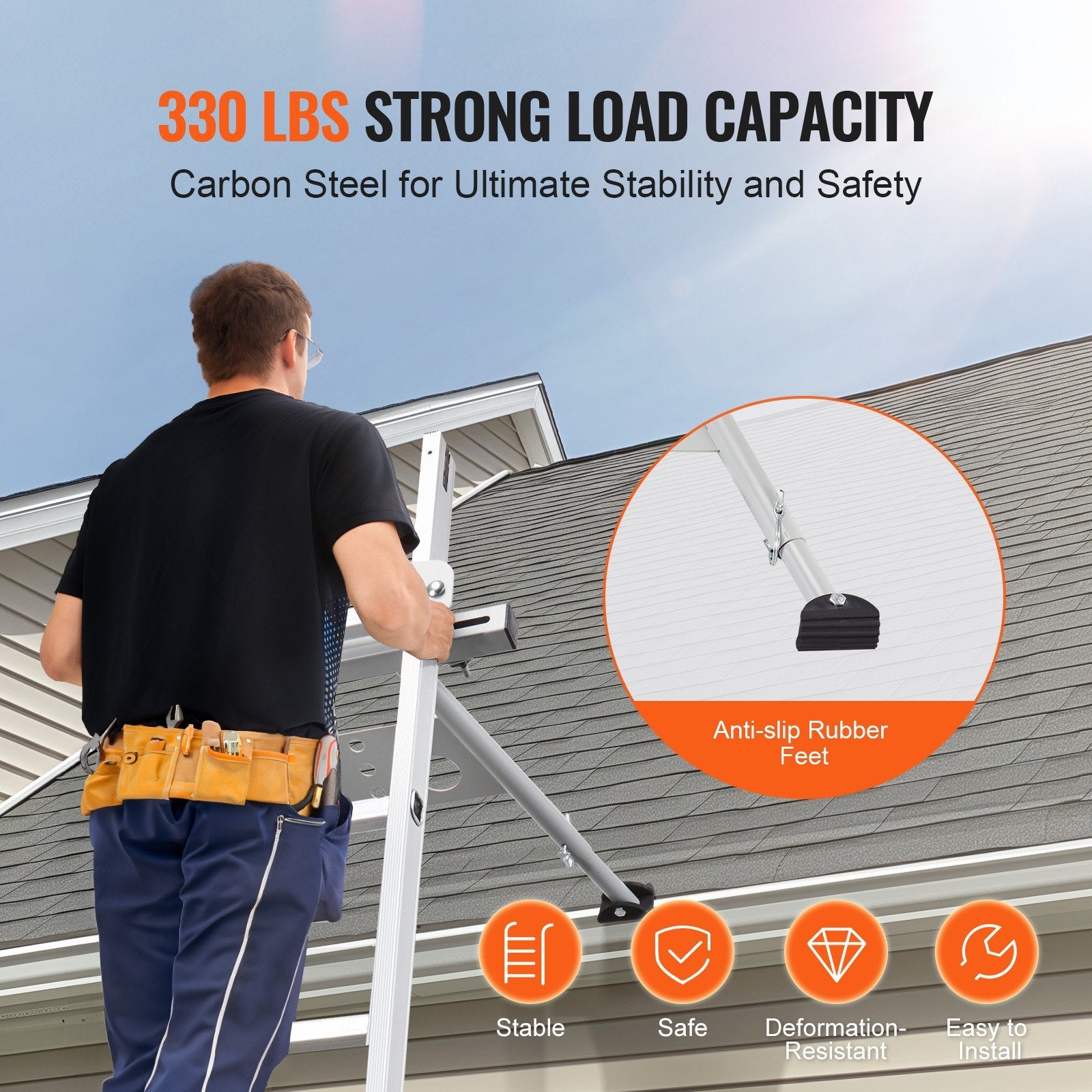 VEVOR Ladder Stabilizer Adjustable Feet Extension Standoff Heavy Duty Accessory 